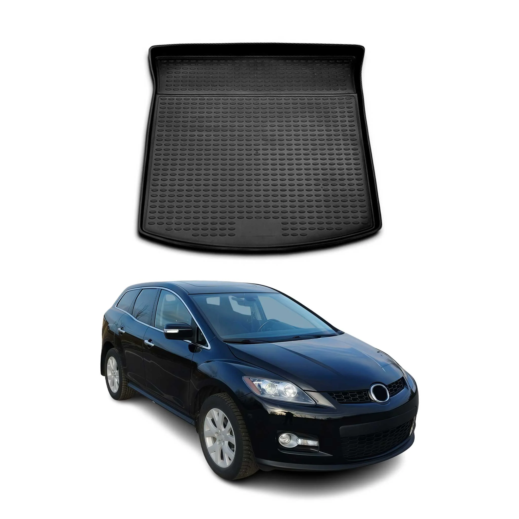 Kofferraummatte Kofferraumwanne für Mazda CX-7 2007-2012 Gummi TPE Schwarz