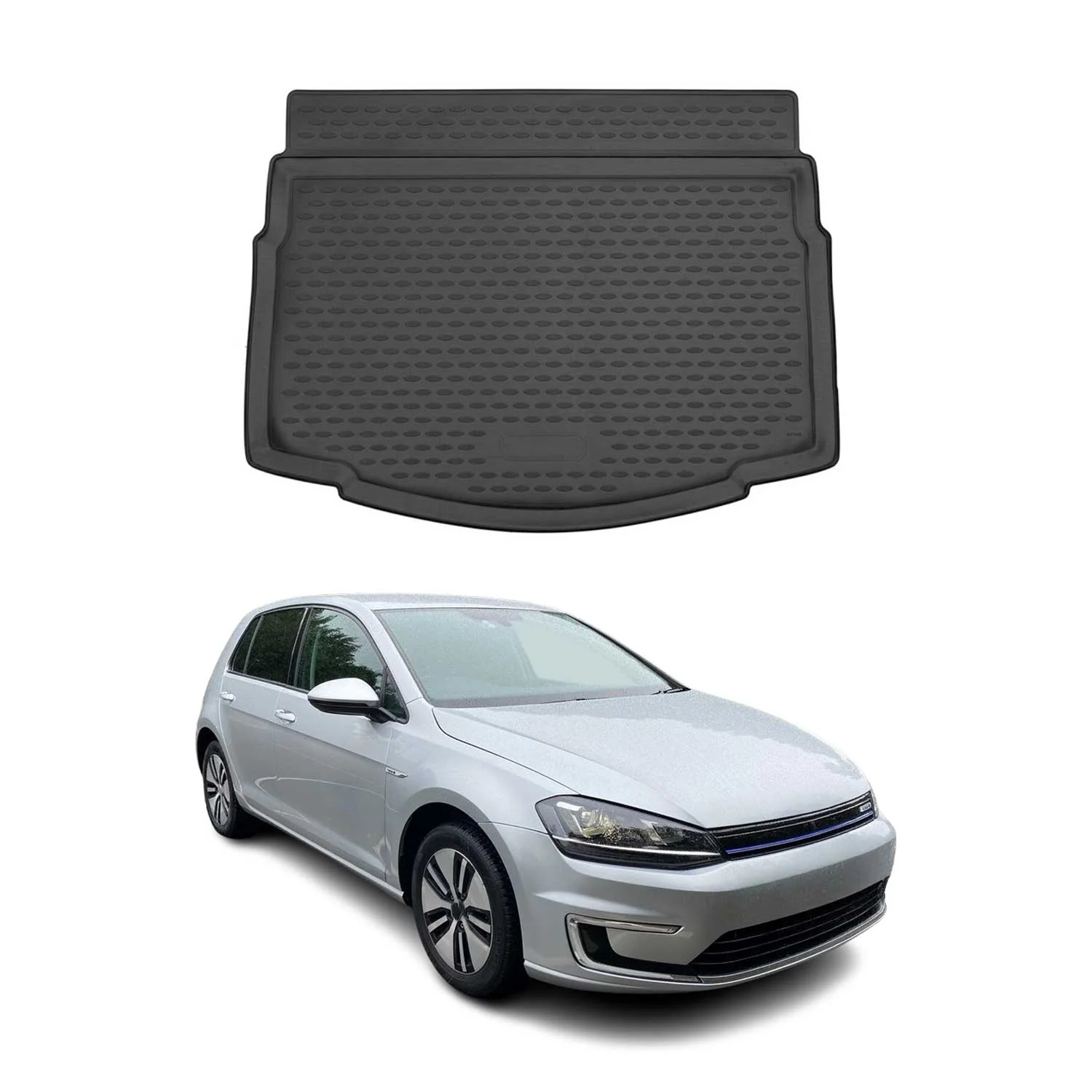 Kofferraummatte Kofferraumwanne für VW e-Golf 2014-2020 Gummi TPE Schwarz