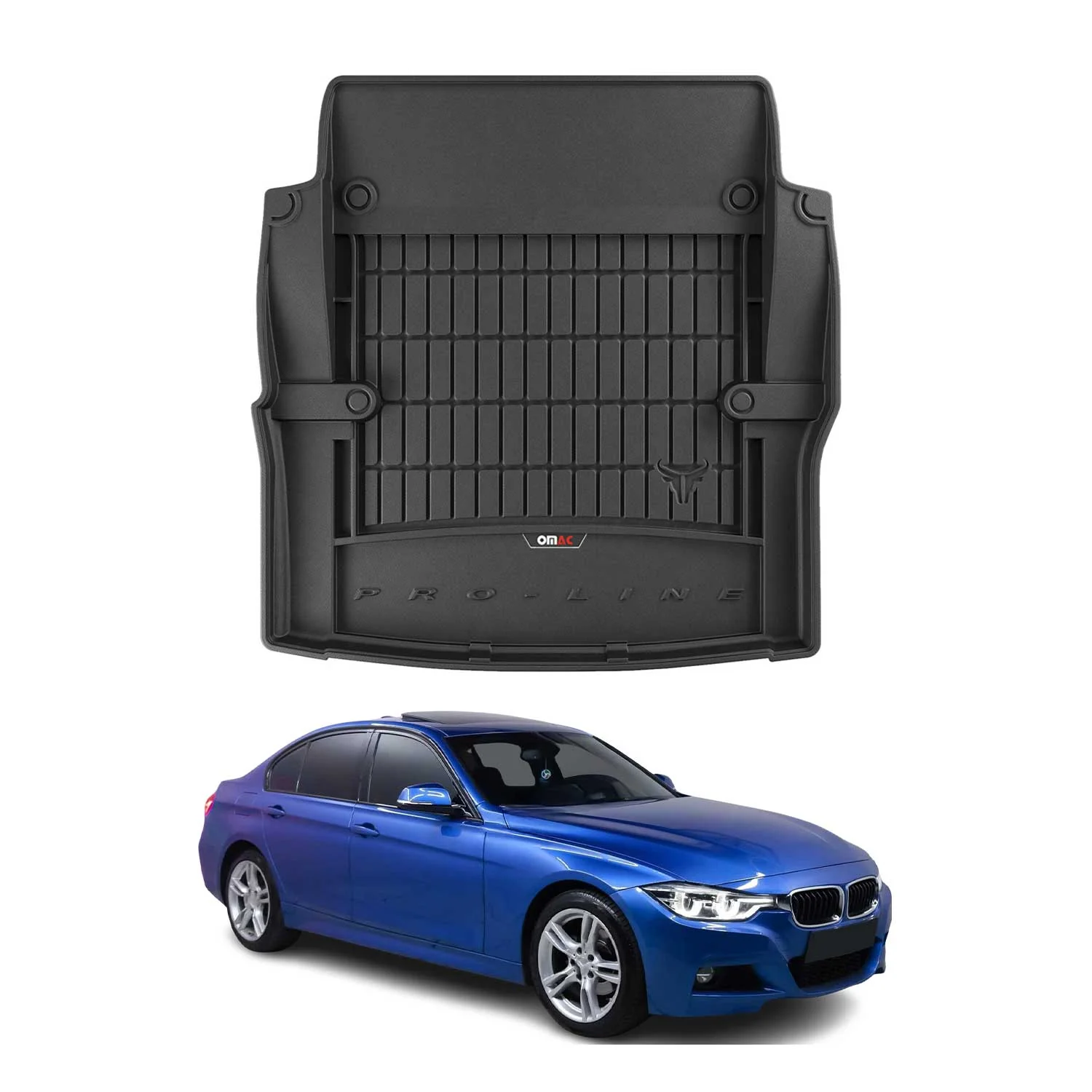 OMAC Gummi Kofferraumwanne für BMW 3er F30 F80 Limo 2011-2018 TPE Schwarz