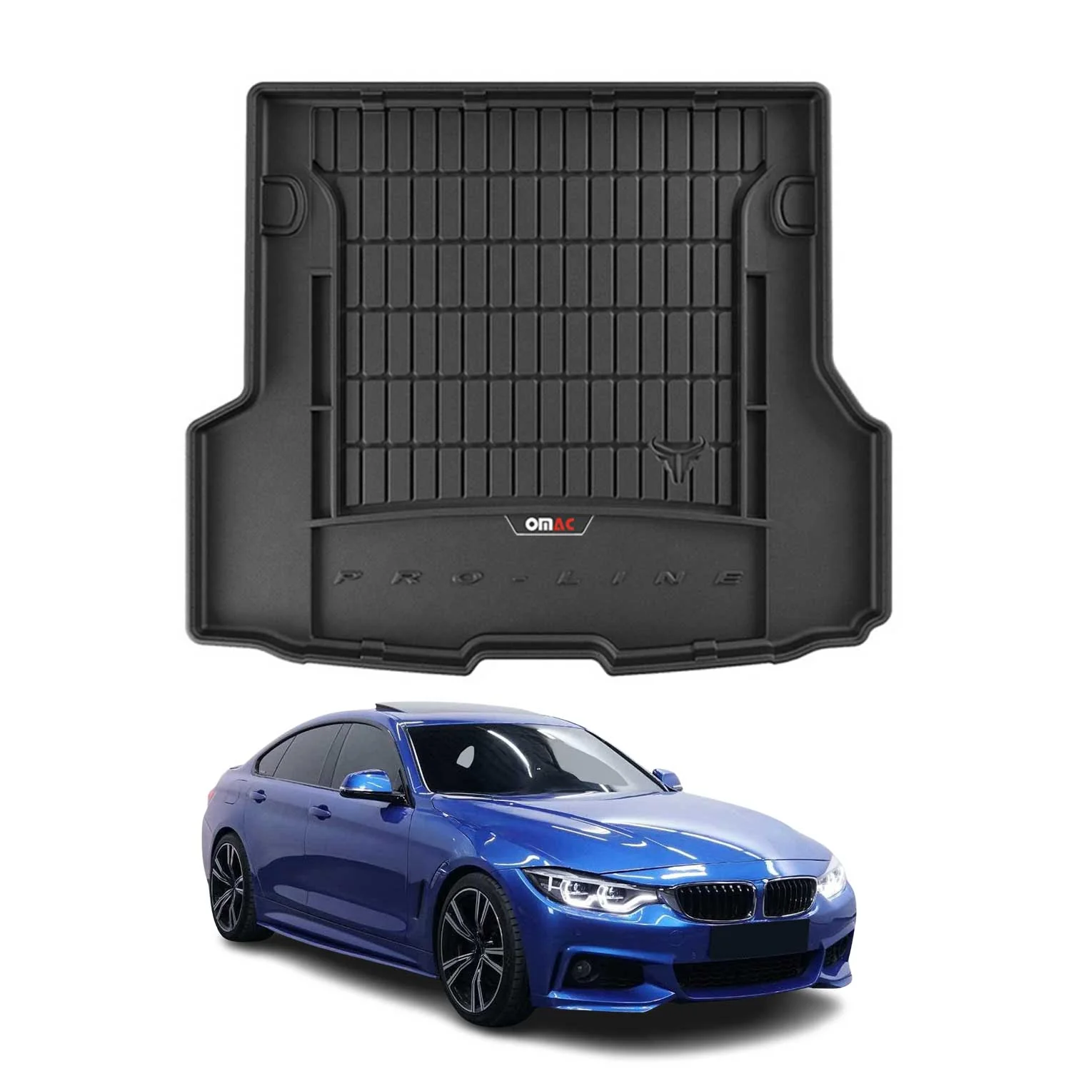 OMAC Gummi Kofferraumwanne für BMW 4er F36 Gran Coupe 2014-2021 TPE Schwarz