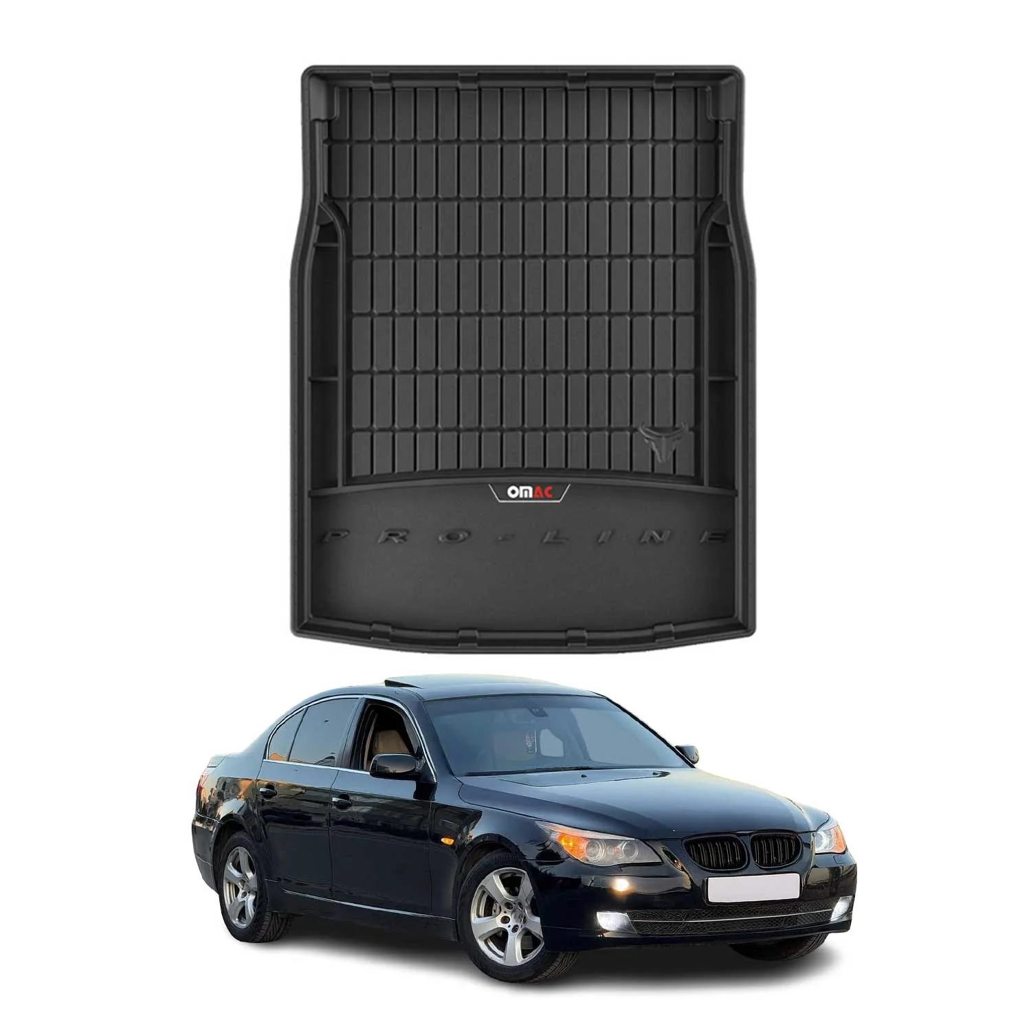 OMAC Gummi Kofferraumwanne für BMW 5er M5 Limo E60 2003-2010 TPE Schwarz
