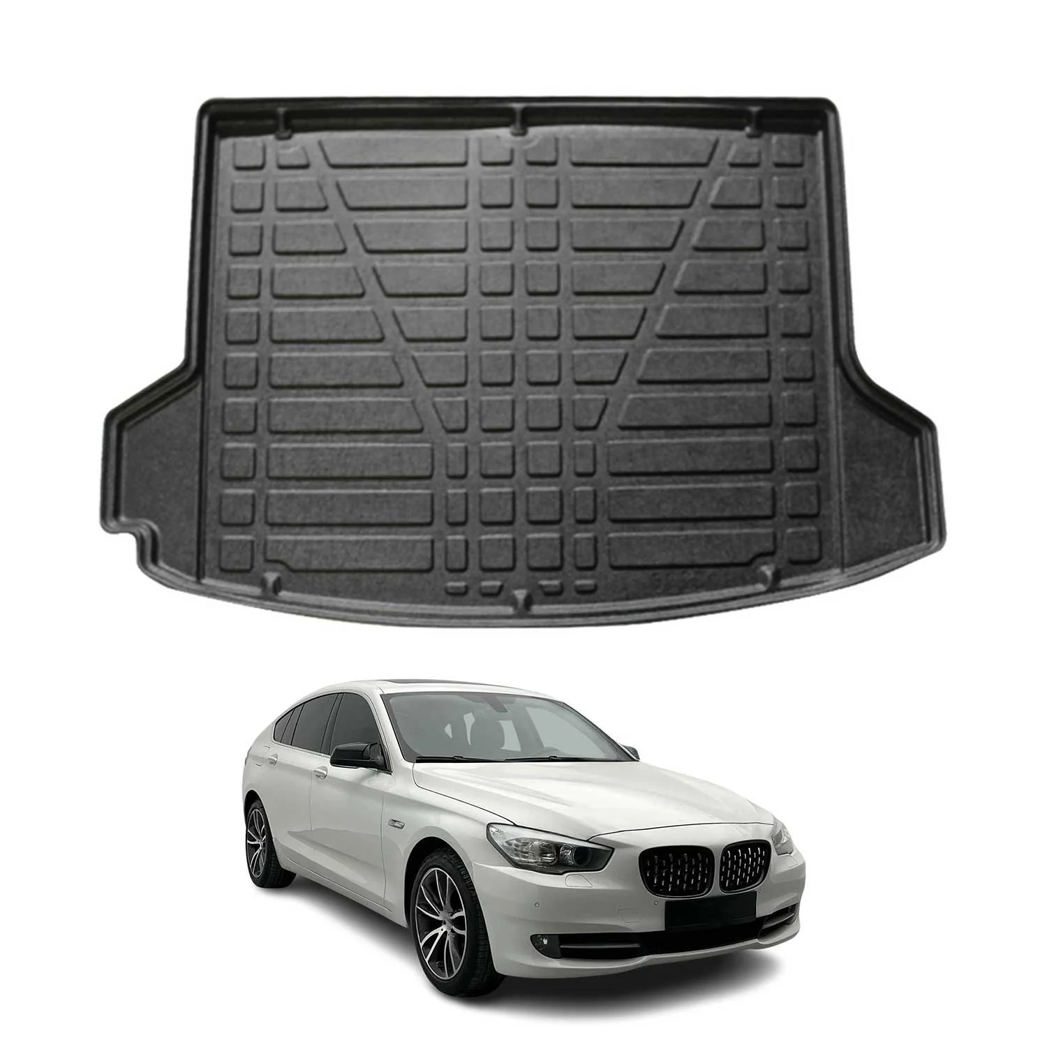 Kofferraumwanne Laderaumwanne für BMW 5er F07 2009-2016 Gummi TPE Schwarz