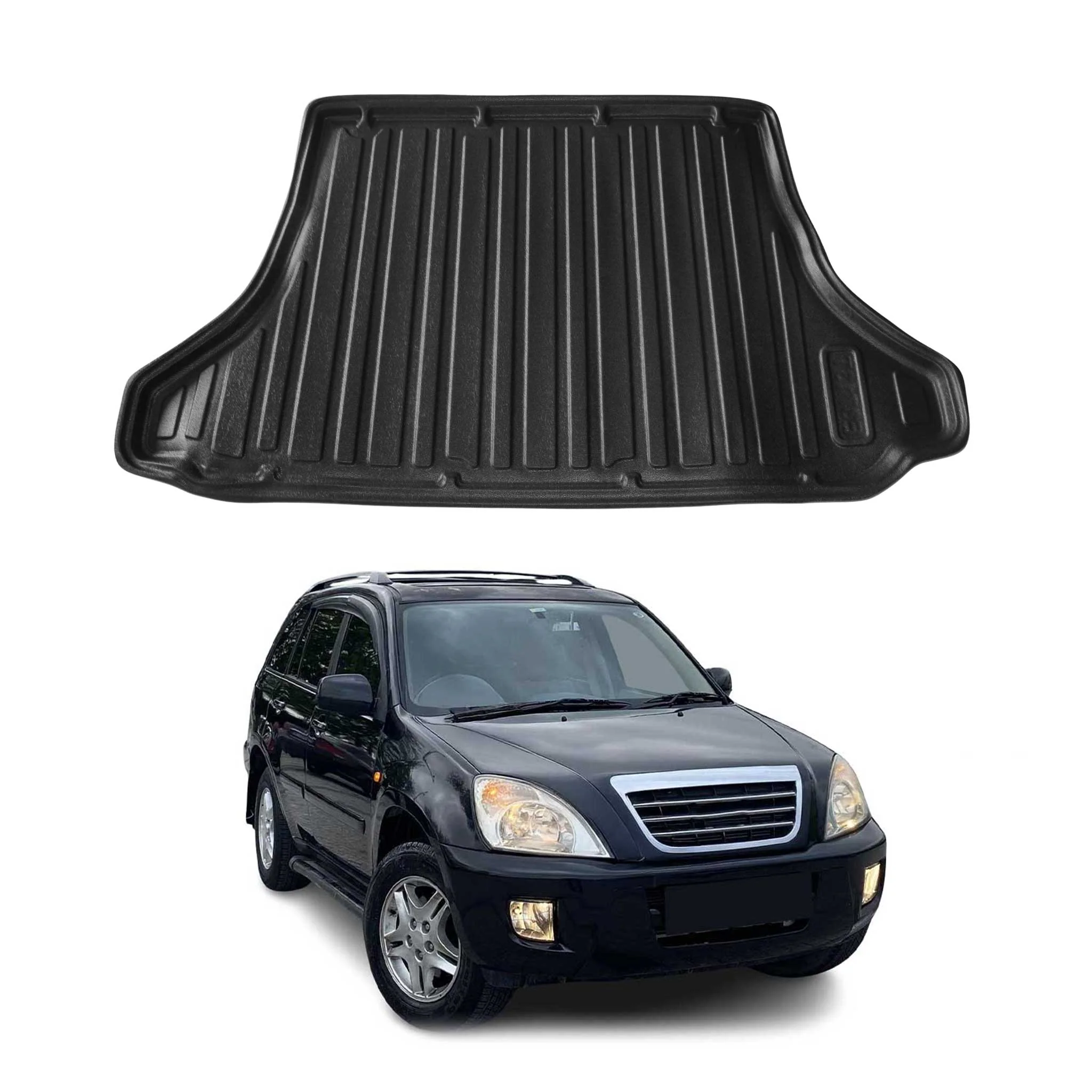 Kofferraumwanne Laderaumwanne für Chery Tiggo 2006-2015 Gummi TPE Schwarz