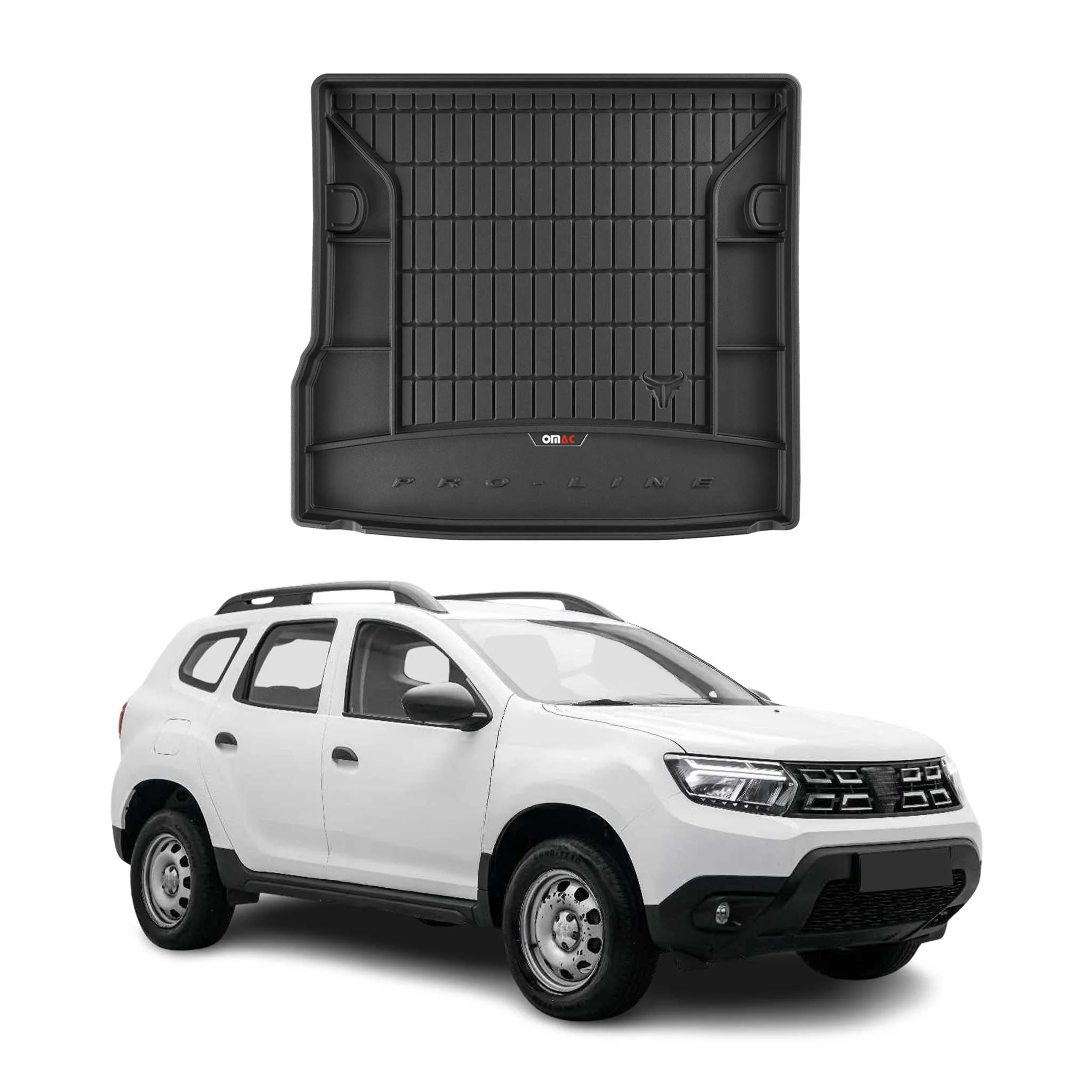 OMAC Gummi Kofferraumwanne für Dacia Duster 2017-2024 TPE Laderaumwanne Schwarz