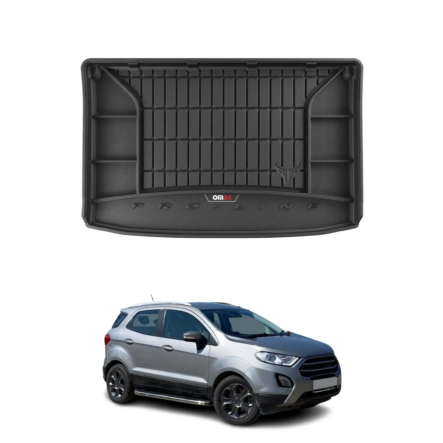 OMAC Gummi Kofferraumwanne für Ford Ecosport 2017-2022 Obere TPE Schwarz