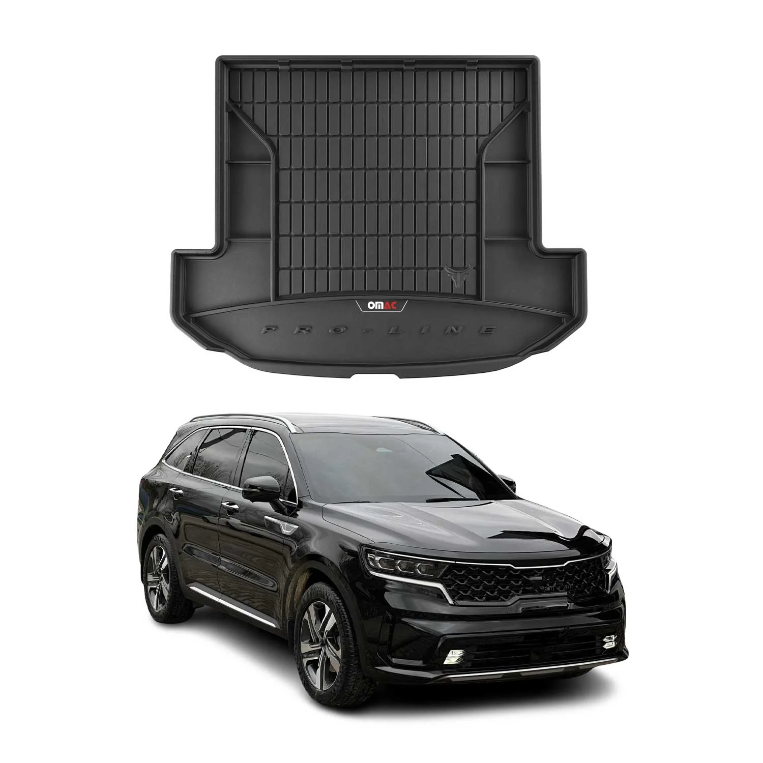 OMAC Gummi Kofferraumwanne für Kia Sorento Hybrid PHEV 2020-24 Klappbare 3.Reihe