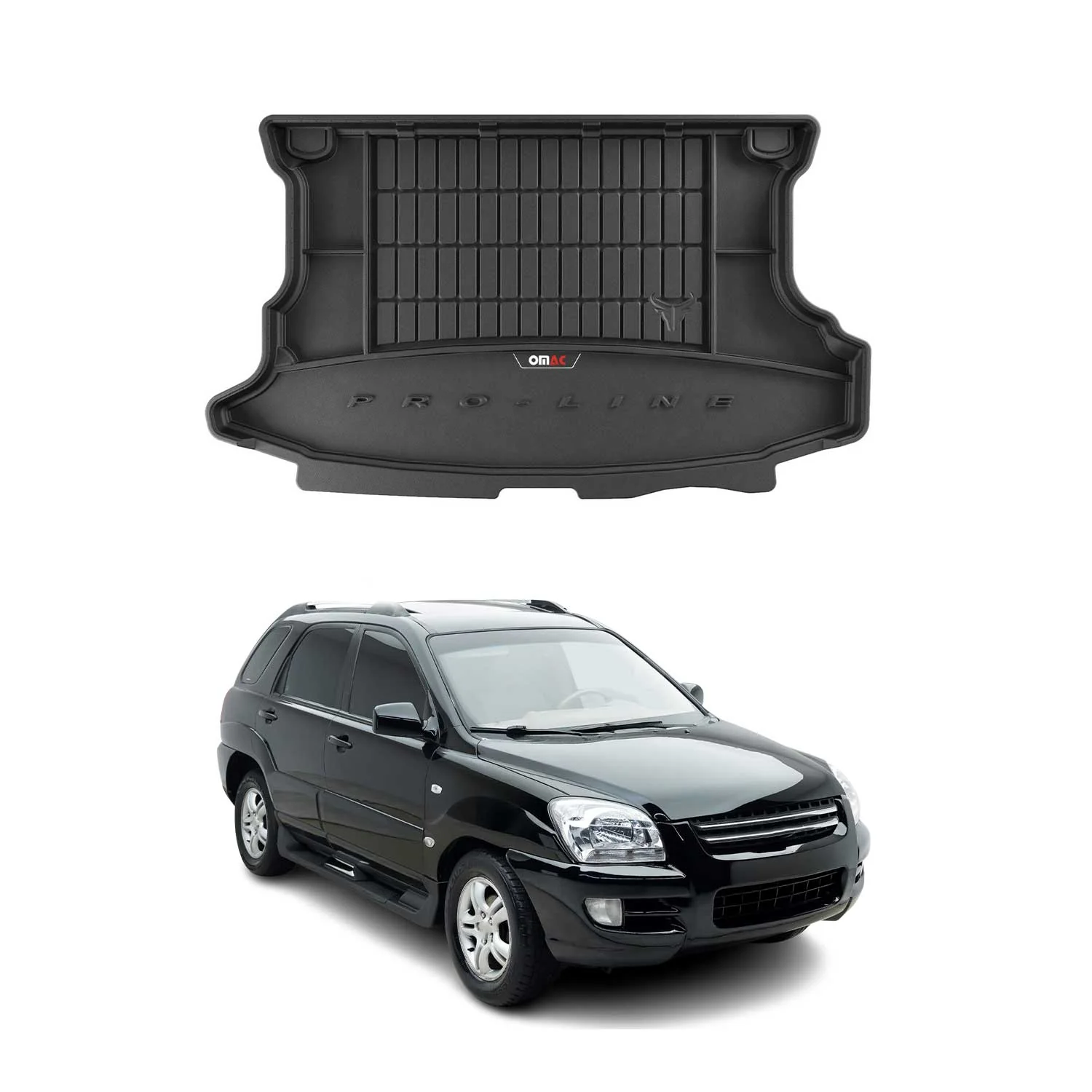 OMAC Gummi Kofferraumwanne für Kia Sportage 2004-2010 TPE Laderaumwanne Schwarz