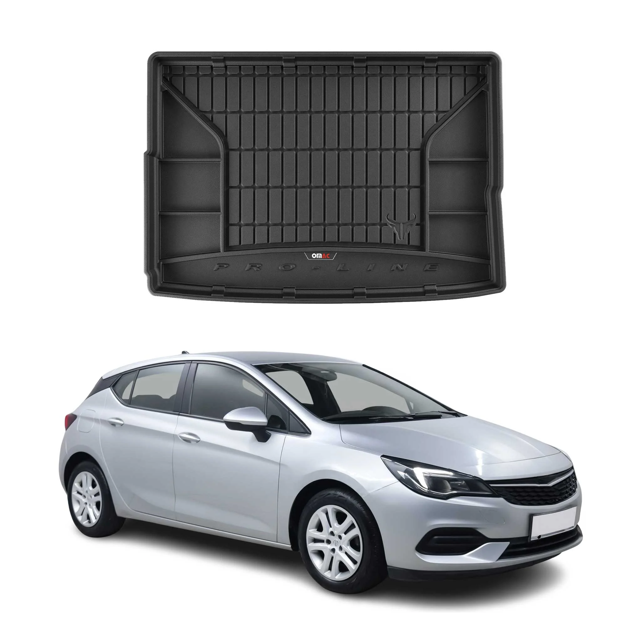 OMAC Gummi Kofferraumwanne für Opel Astra K 2015-2021 TPE Laderaumwanne Schwarz