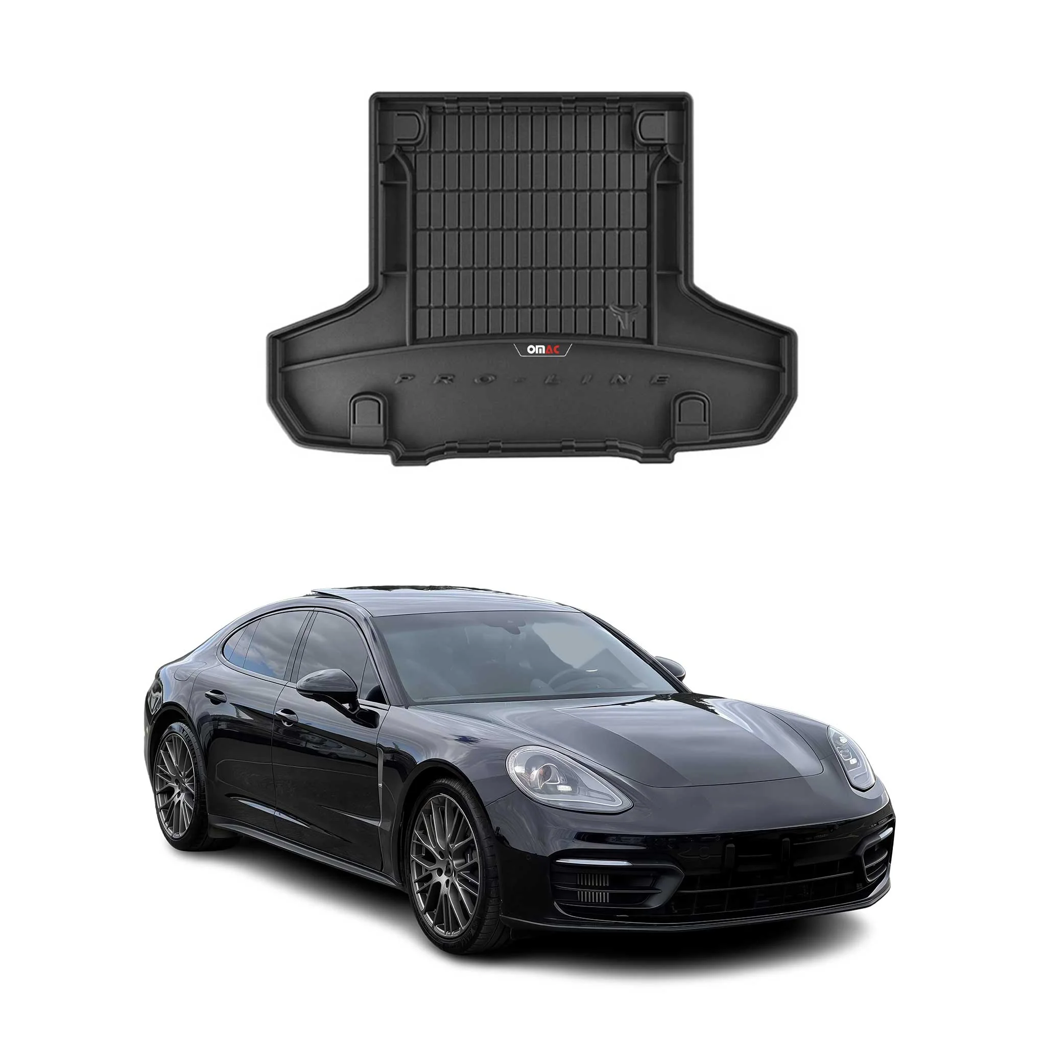 OMAC Gummi Kofferraumwanne für Porsche Panamera 2016-2024 TPE Schwarz