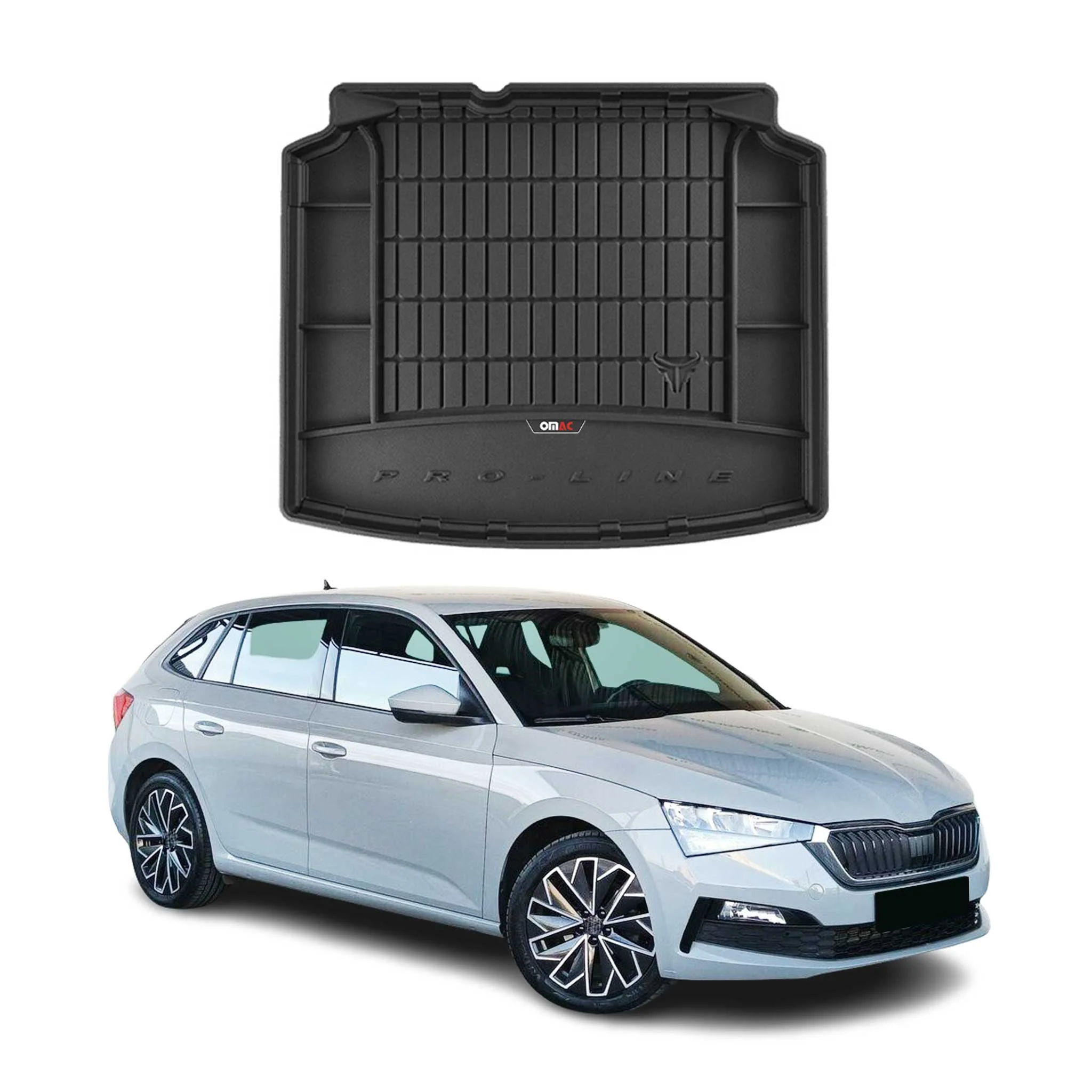 OMAC Gummi Kofferraumwanne für Skoda Scala 2019-2026 TPE Laderaumwanne Schwarz
