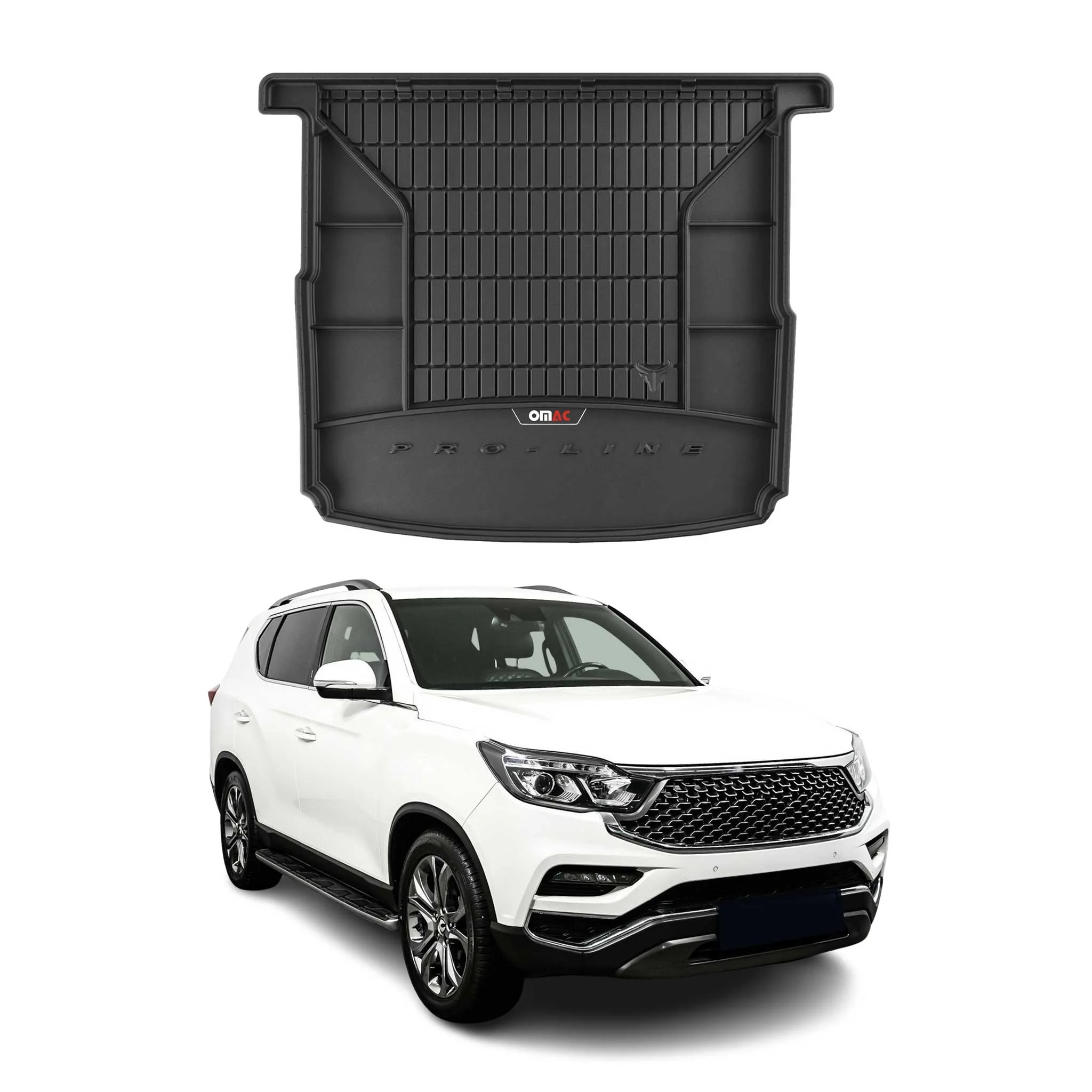 OMAC Gummi Kofferraumwanne für Ssangyong Rexton W 2013-2017 TPE Laderaumwanne
