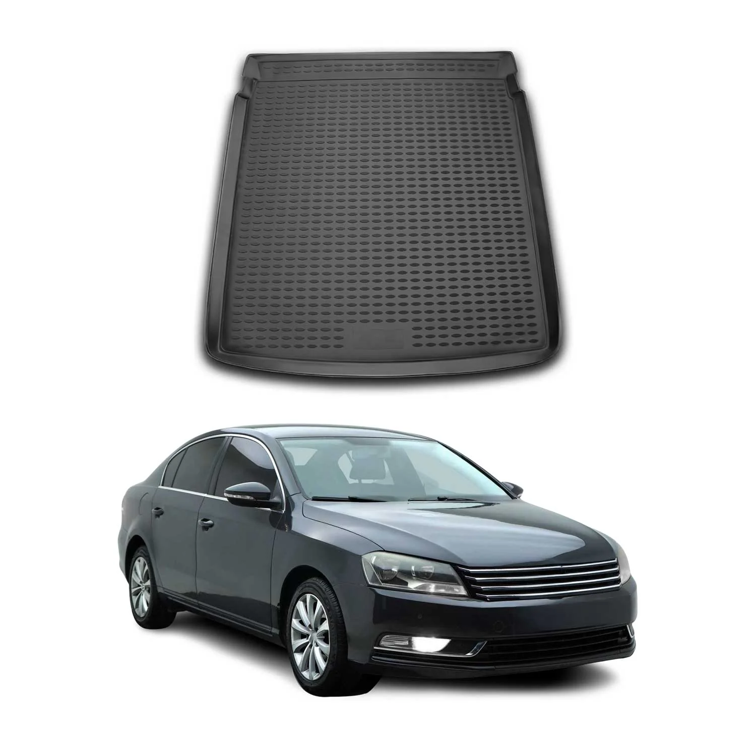 Kofferraumwanne Laderaumwanne für VW Passat B7 Limo 2010-2014 Gummi Schwarz TPE