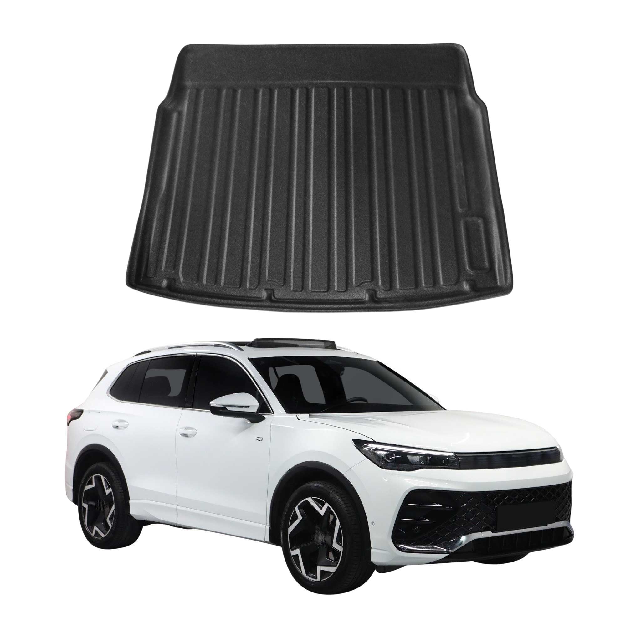 Kofferraumwanne Laderaumwanne für VW Tiguan mk3 2024-2026 obere TPE Schwarz
