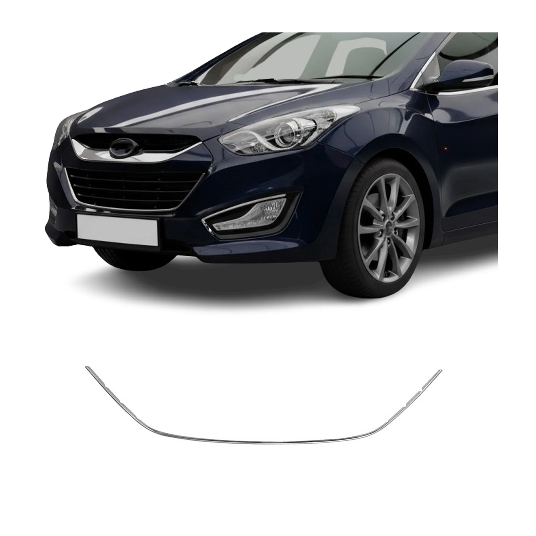 Kühlergrill Grillleisten für Hyundai i30 2012-2017 Chrom Edelstahl Chrom