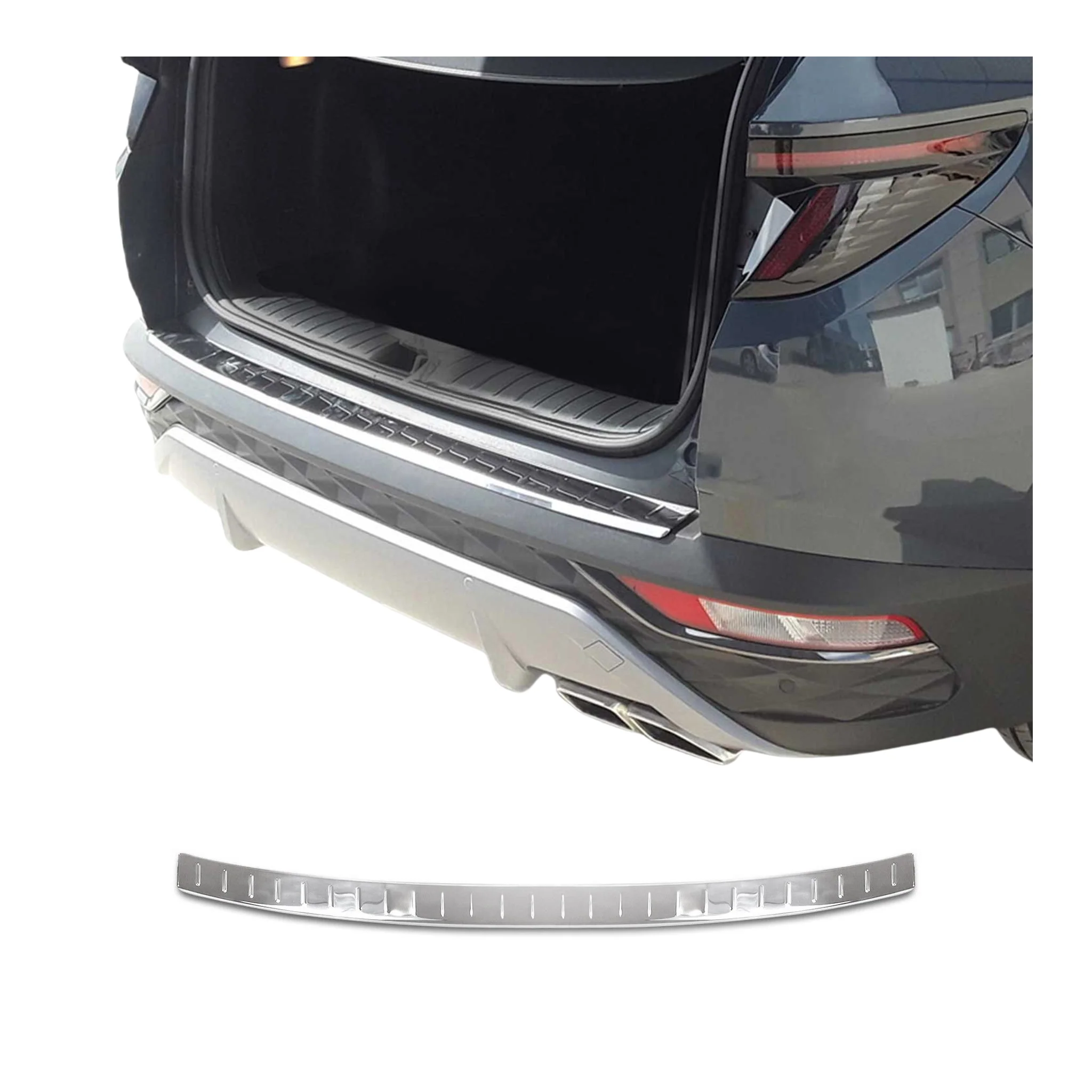 Ladekantenschutz für Hyundai Tucson 2022-2026 Abkantung Glanz Chrom Edelstahl