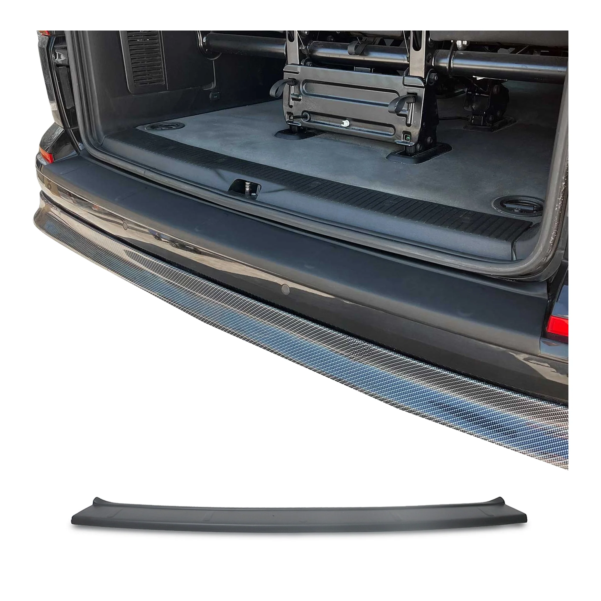 Ladekantenschutz für VW T6 Transporter 2015-2024 Heckklappe ABS Schwarz Matte