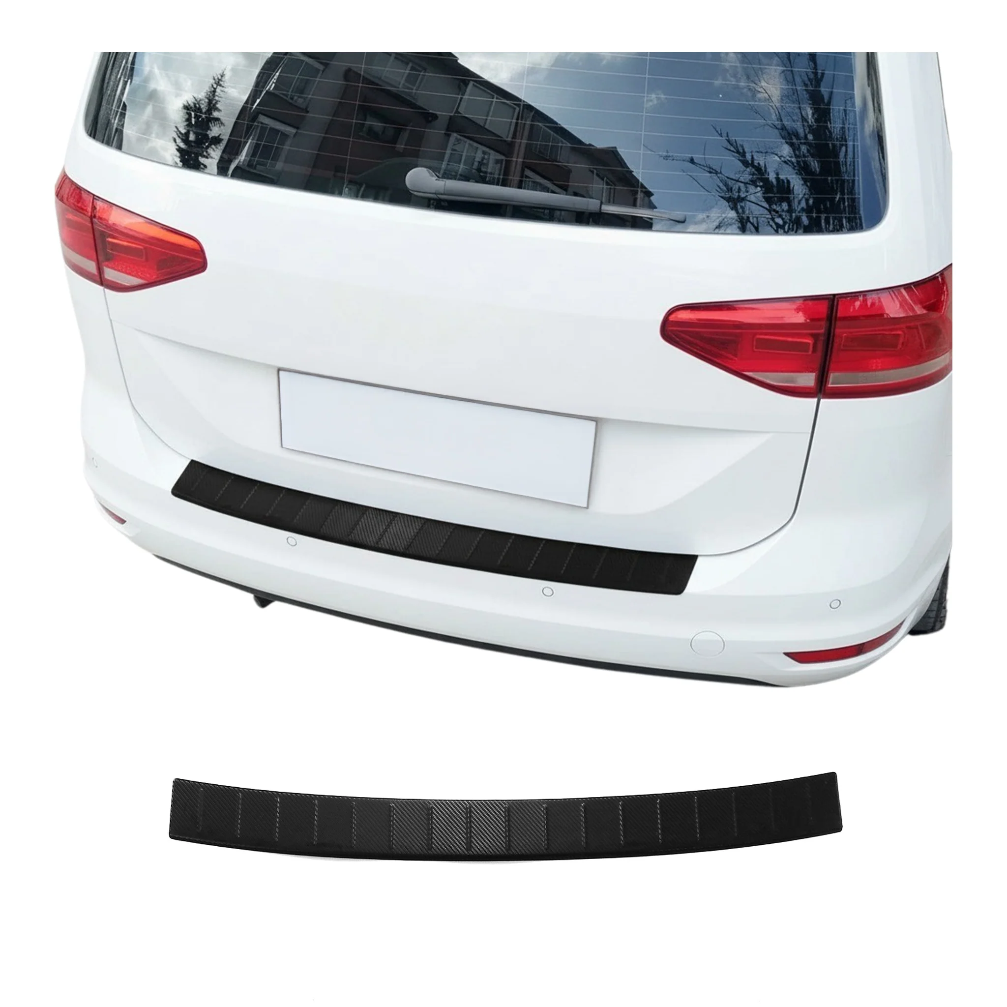Ladekantenschutz Stoßstange für VW Touran 2015-2026 Edelstahl Kohlefaserfolien