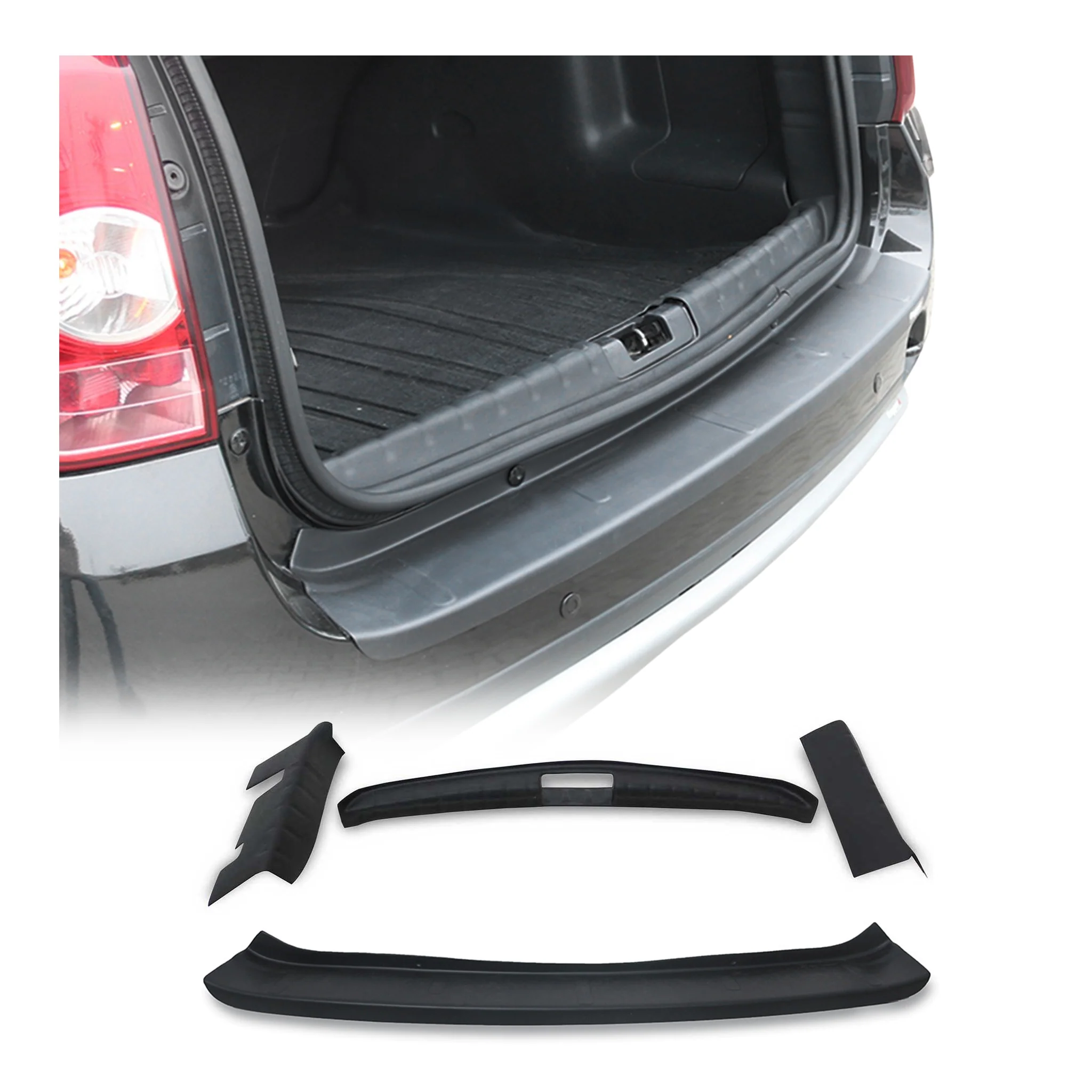 Ladekantenschutz & Stoßstange Satz für Dacia Duster mk1 2010-2017 ABS Schwarz