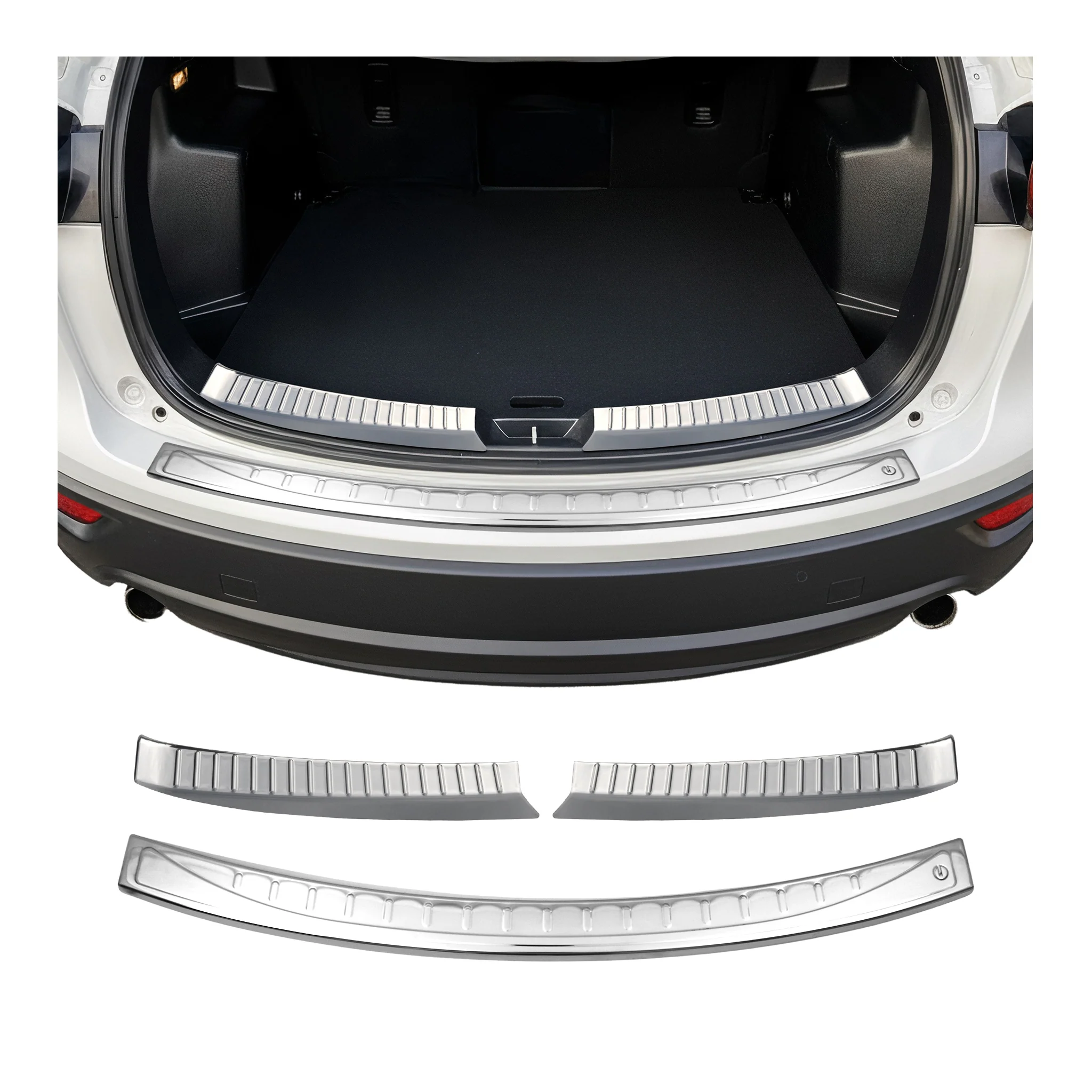 Ladekantenschutz & Stoßstange Satz für Mazda CX-5 2012-2017 Edelstahl Glänzend