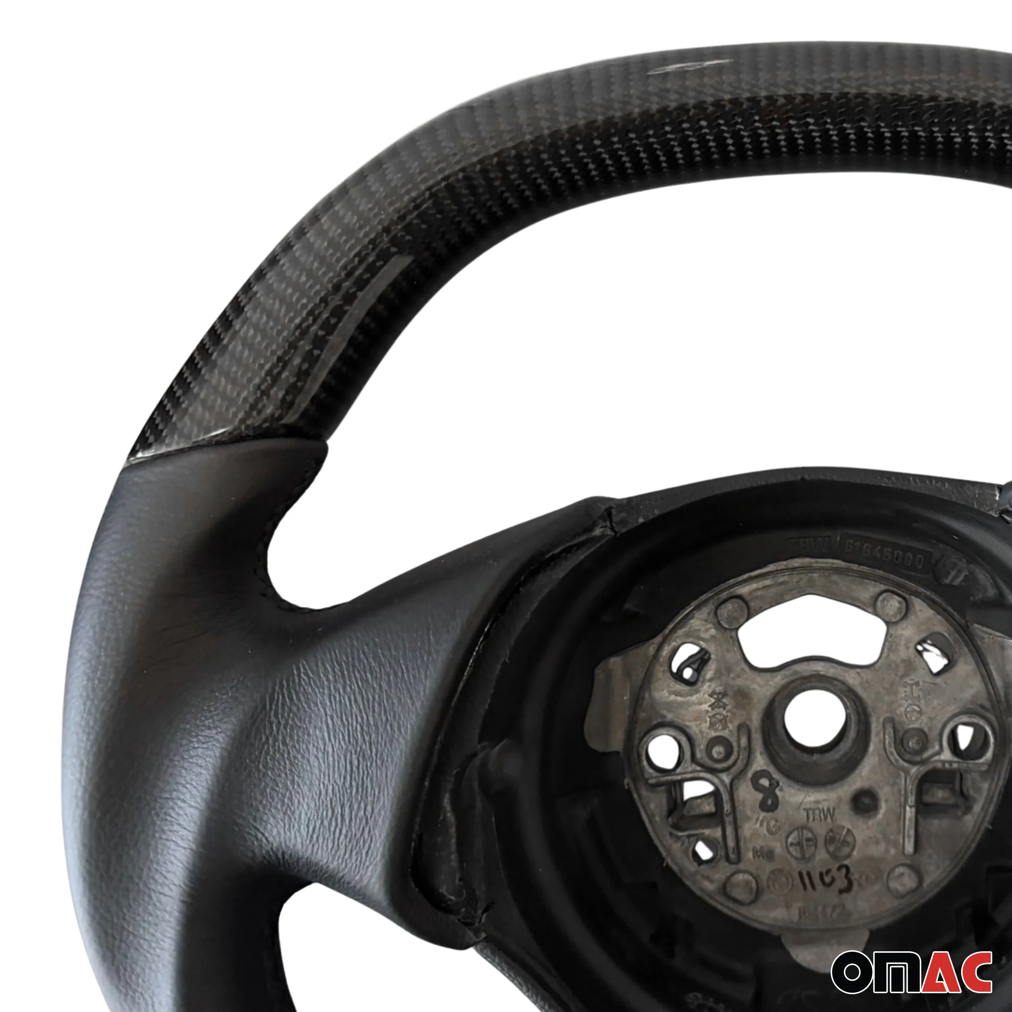 Lenkradbezug für BMW 3er E90 E91 E93 Leder Schwarz-Carbon Echtlederbezug - Image 2