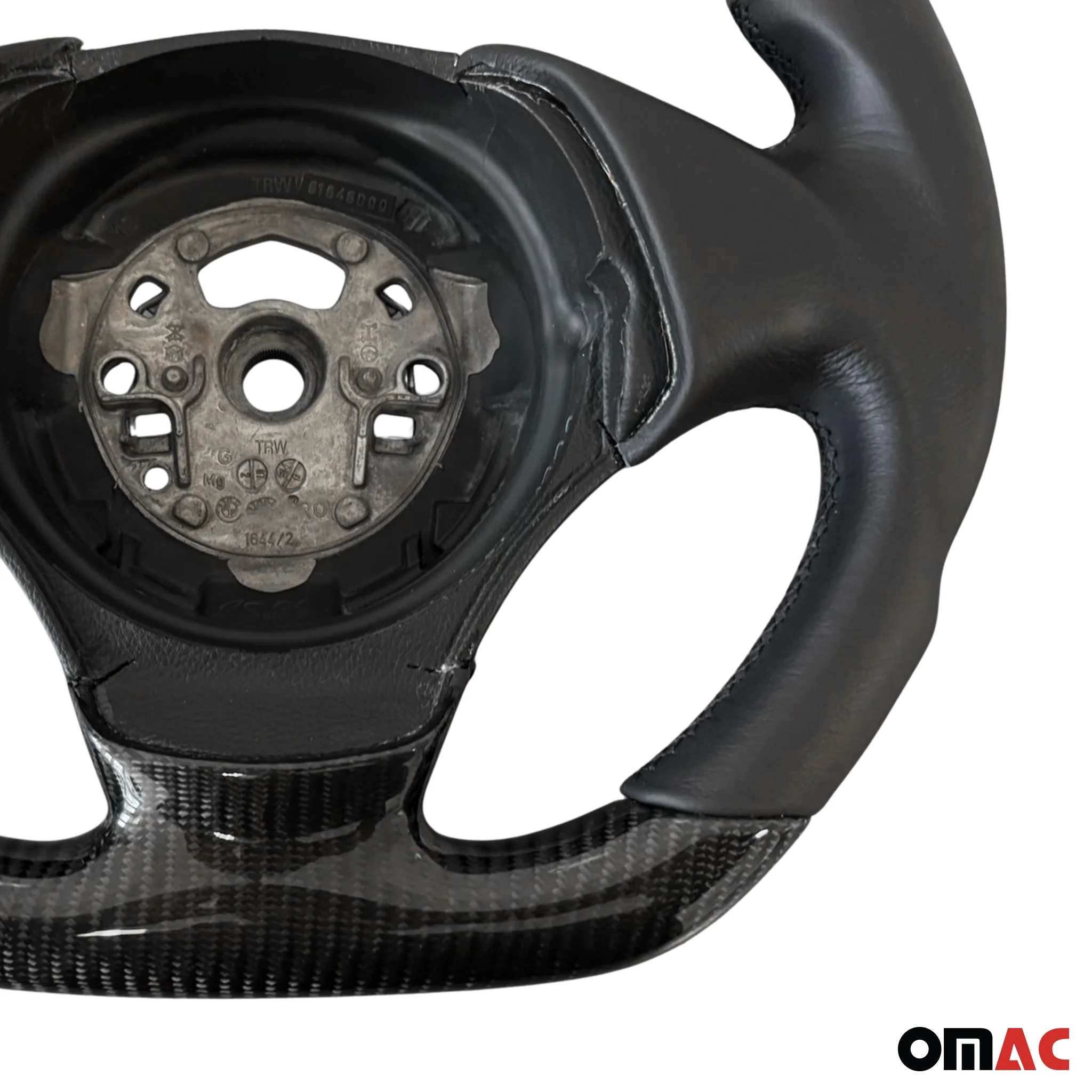 Lenkradbezug für BMW 3er E90 E91 E93 Leder Schwarz-Carbon Echtlederbezug - Image 3