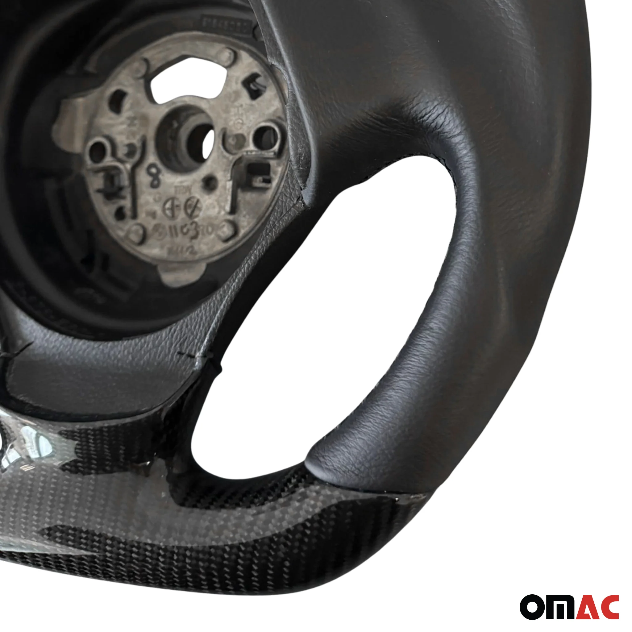 Lenkradbezug für BMW 3er E90 E91 E93 Leder Schwarz-Carbon Echtlederbezug - Image 4