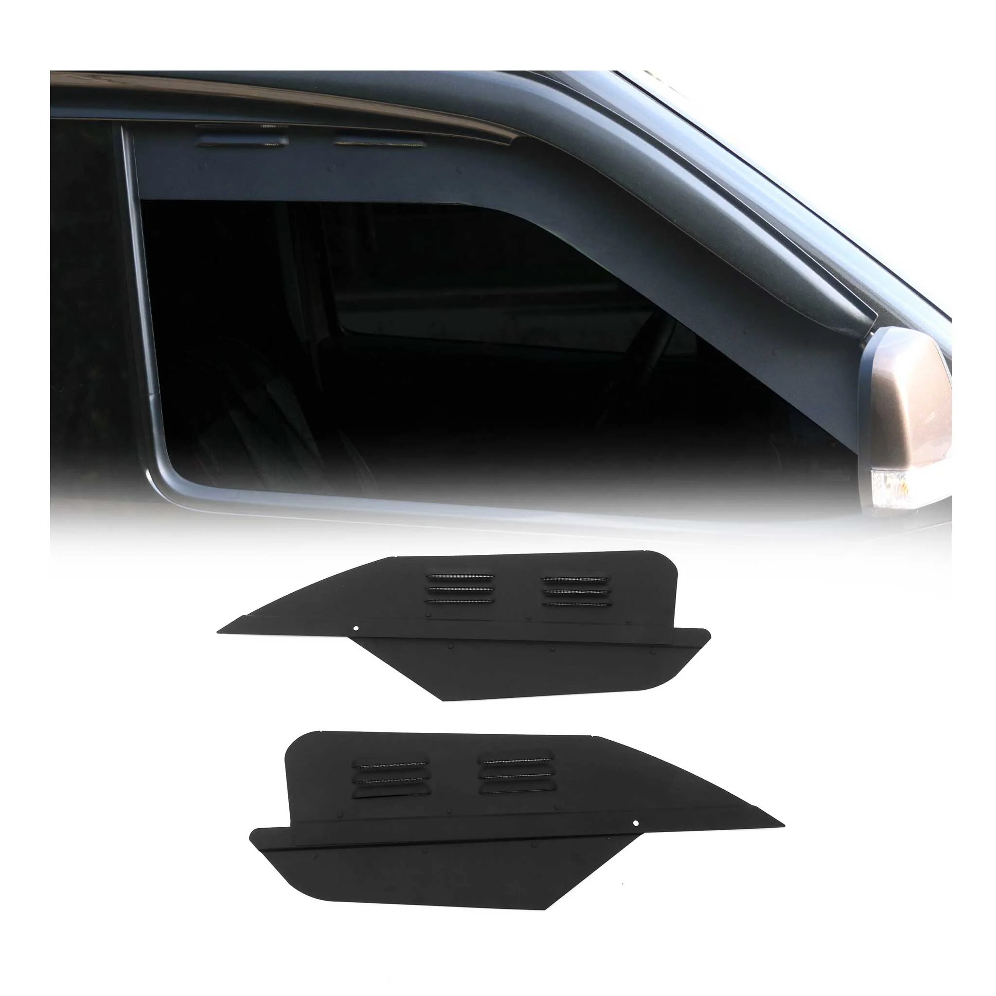 Lüftungsgitter Be & Entlüftung für Fiat Doblo 2010-2021 Aluminium Schwarz 2tlg