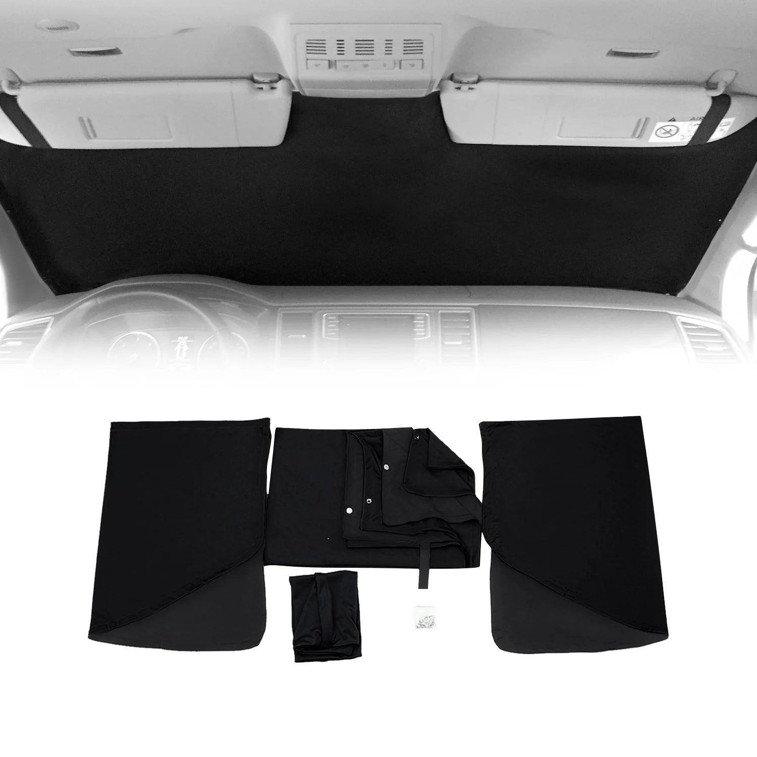 Magnetisch Vorhänge Auto für Citroen Berlingo 2008-2018 Schwarz