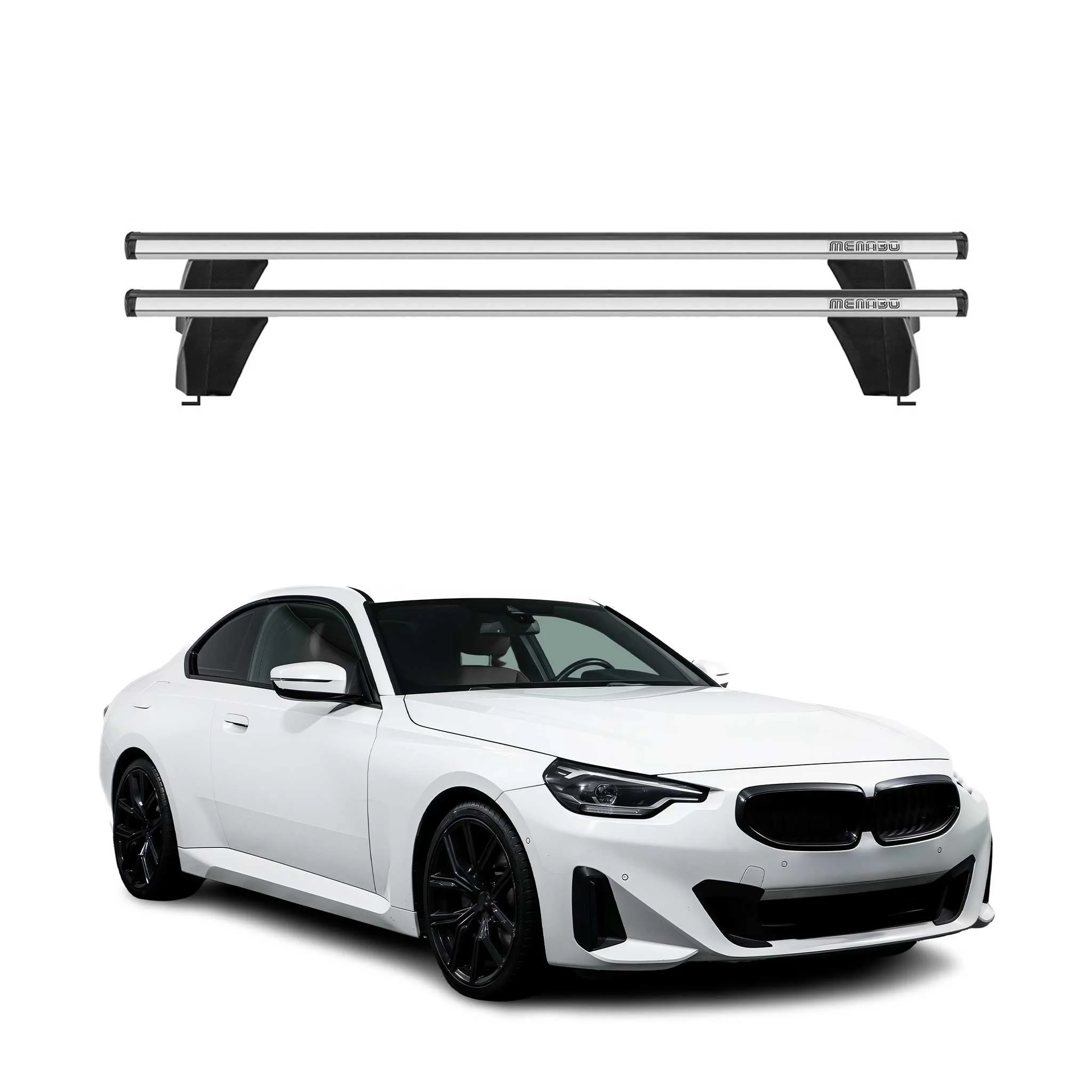 Menabo Dachträger Grundtäger für BMW 2er G42 G87 Coupe 2021-2026 75kg Alu Silber
