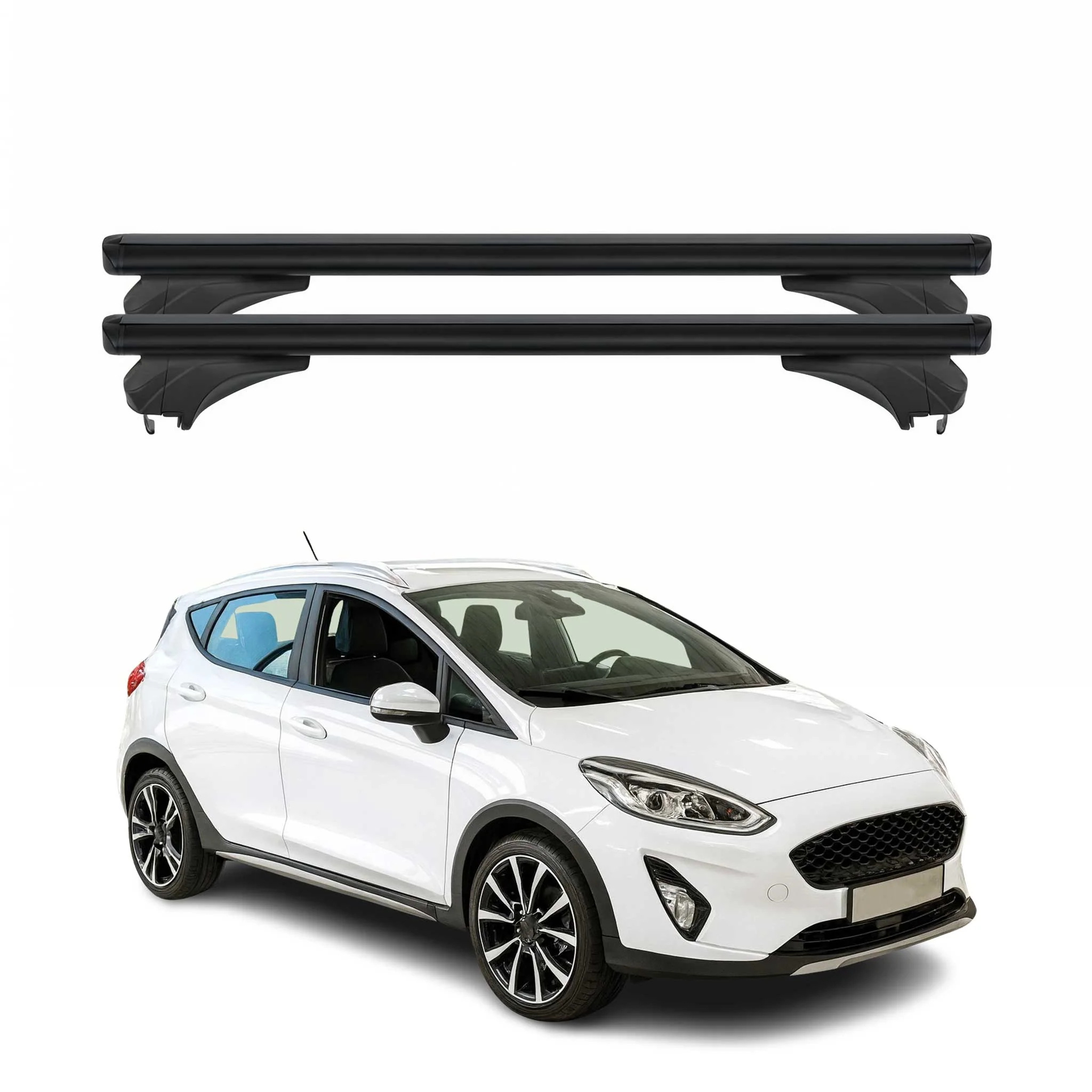 Menabo Dachträger für Ford Fiesta VII Kombi 2018-2023 Aluminium Schwarz 2 tlg