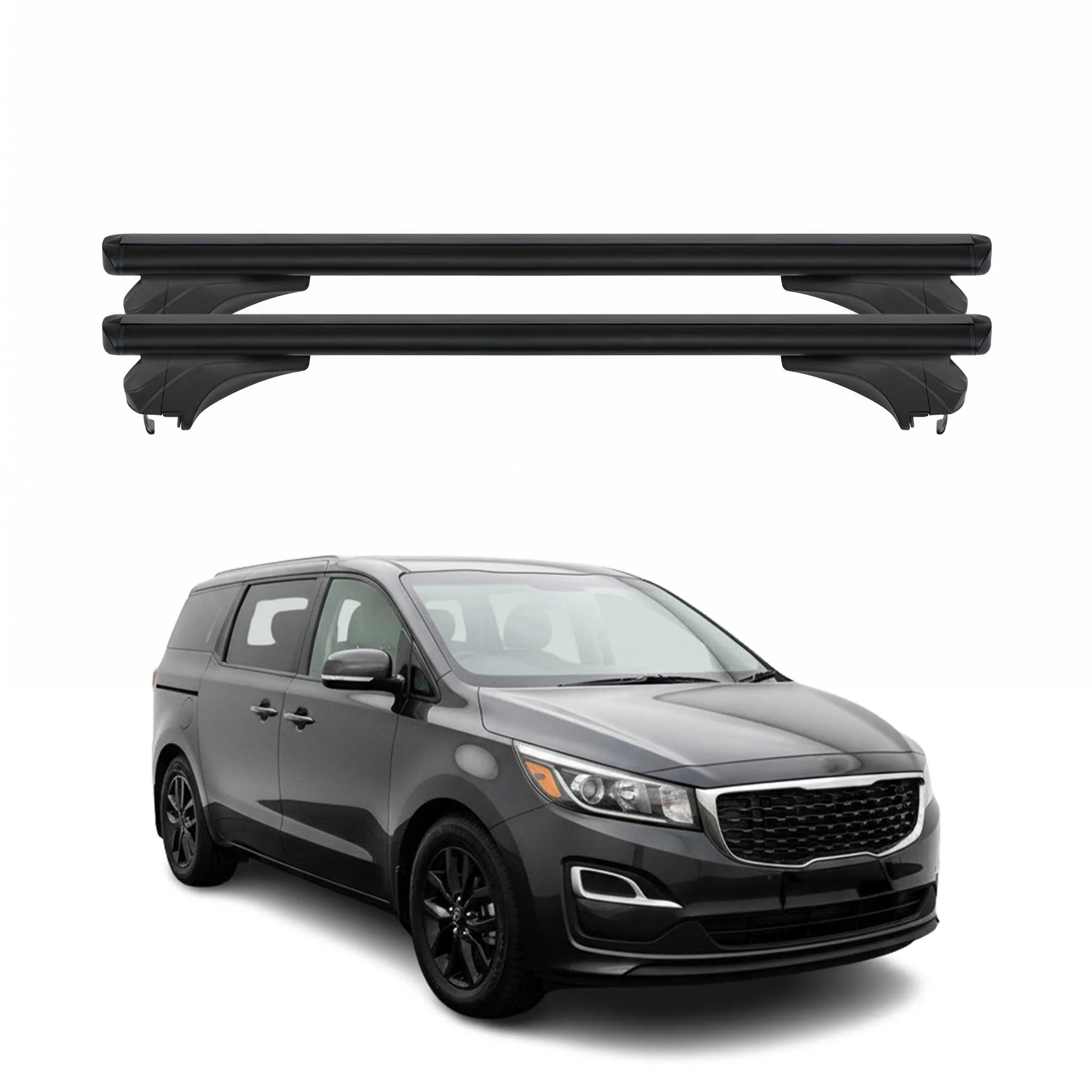 Menabo Dachträger für KIA Gran Sedona III / Sedona III 2014-2020 Alu Schwarz 2x