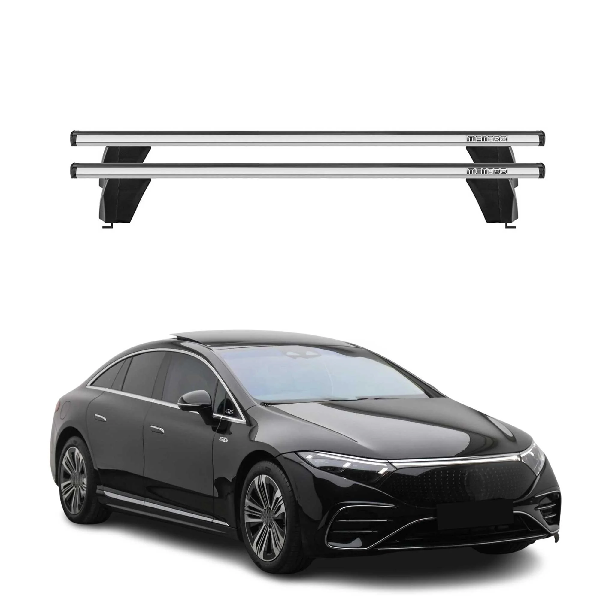 Menabo Dachträger Grundtäger für Mercedes EQS V297 2022-2026 75kg Alu Silber 2x