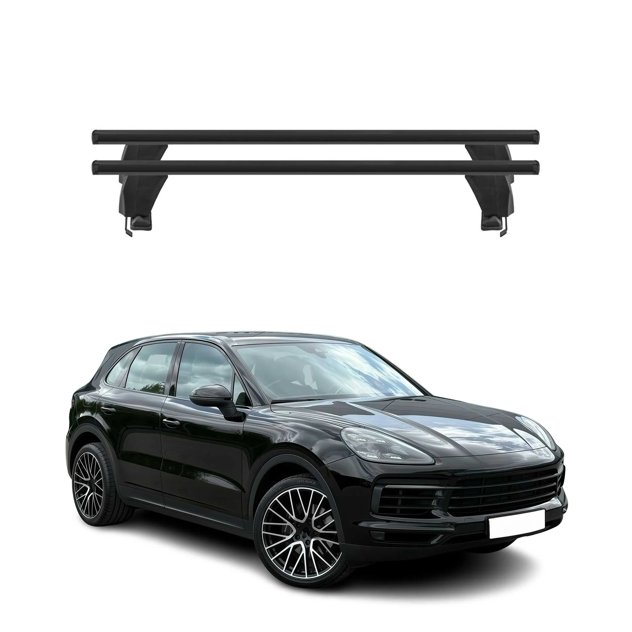 Menabo Dachträger Grundtäger für Porsche Cayenne 2019-2026 50kg Alu Schwarz 2x