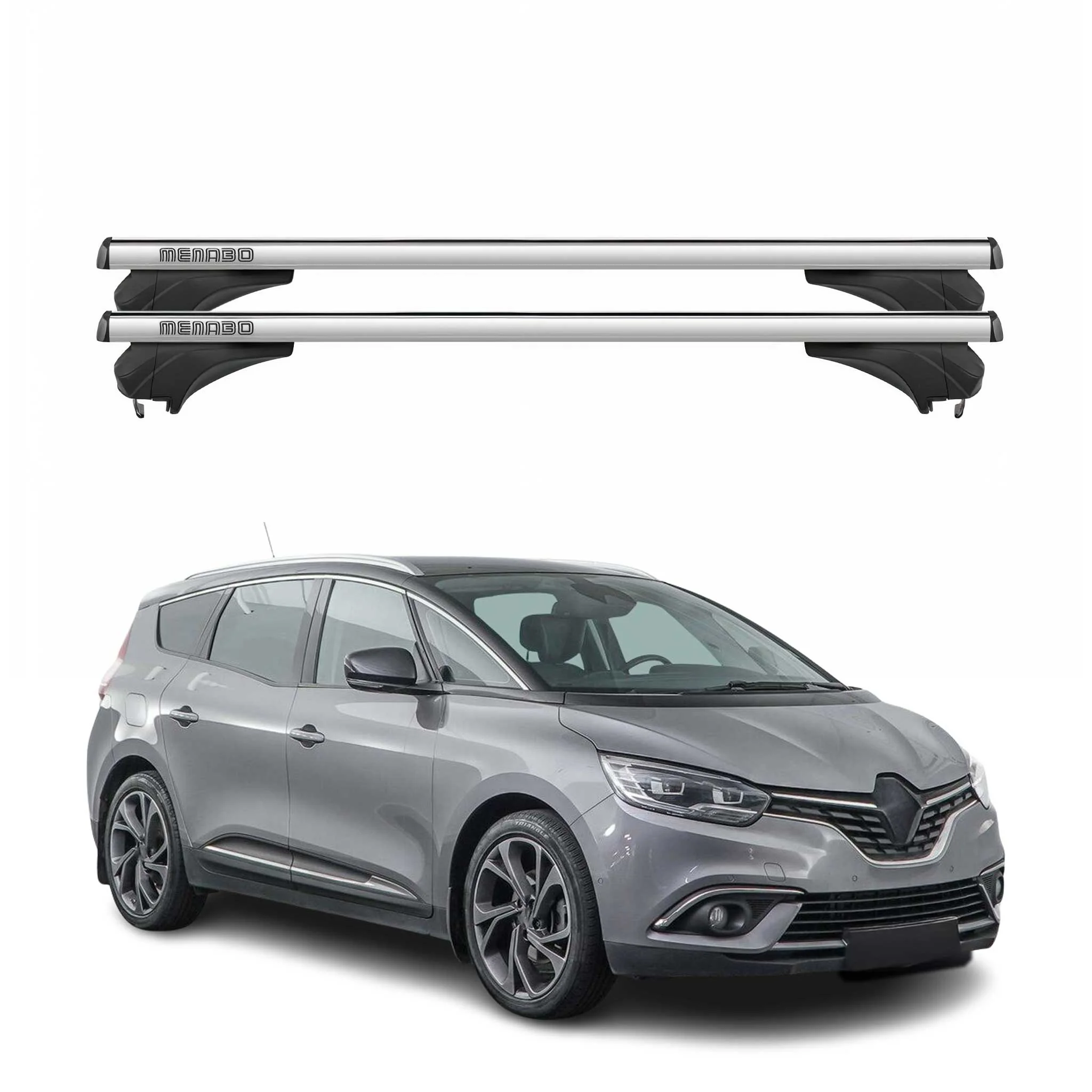 Menabo Dachträger für Renault Grand Scenic IV 2017-2023 Aluminium Silber 2 tlg