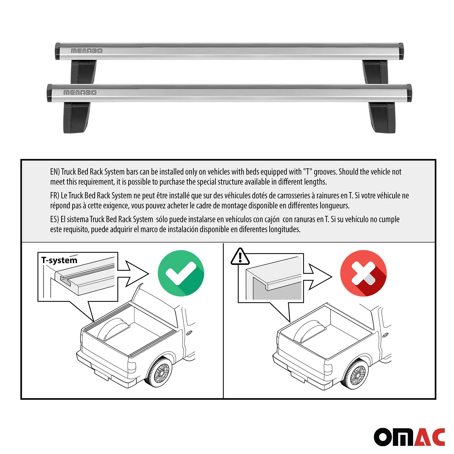 Menabo Dachträger für Universal Laderaumrollo-Querträger Ladeflächenträger 2x - Image 3