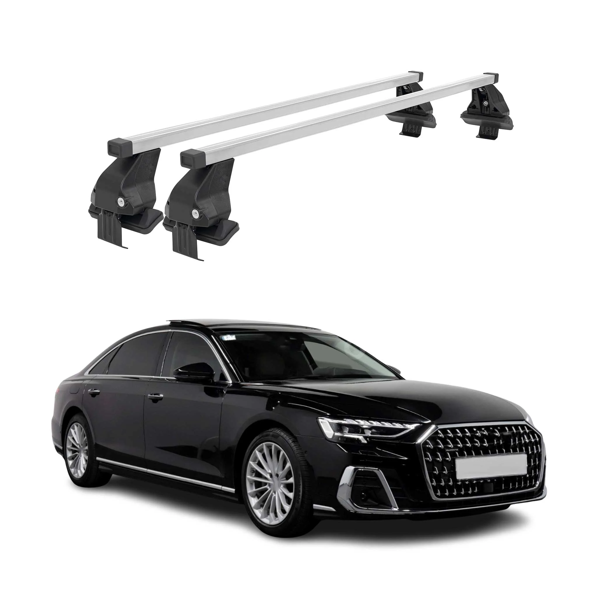 Menabo Dachträger Grundtäger für Audi A8 Limo 2018-2026 50kg Stahl Silber 2 tlg