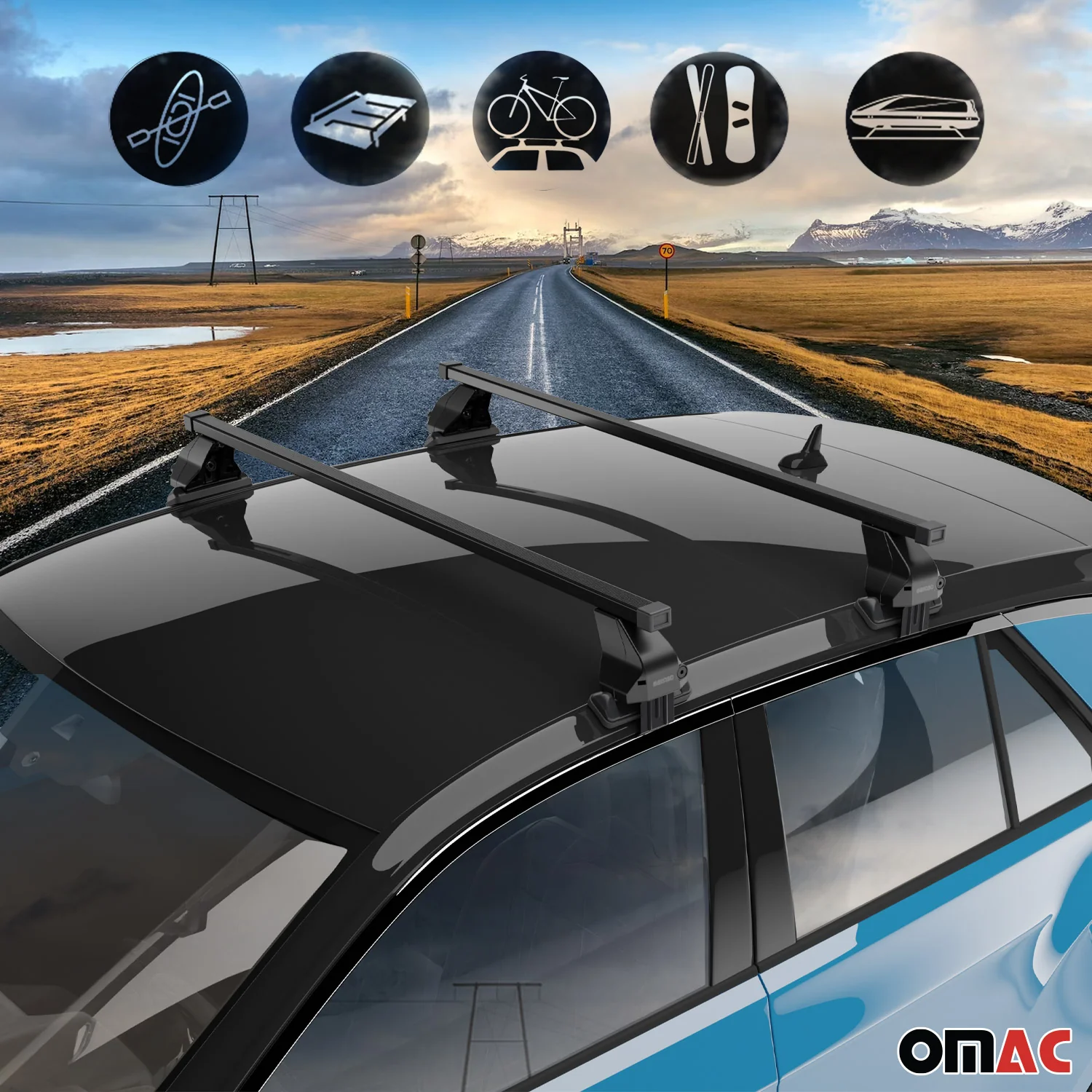 Menabo Dachträger für BMW 2 Gran Tourer F46 2014-2024 50kg Stahl Schwarz 2x - Image 3