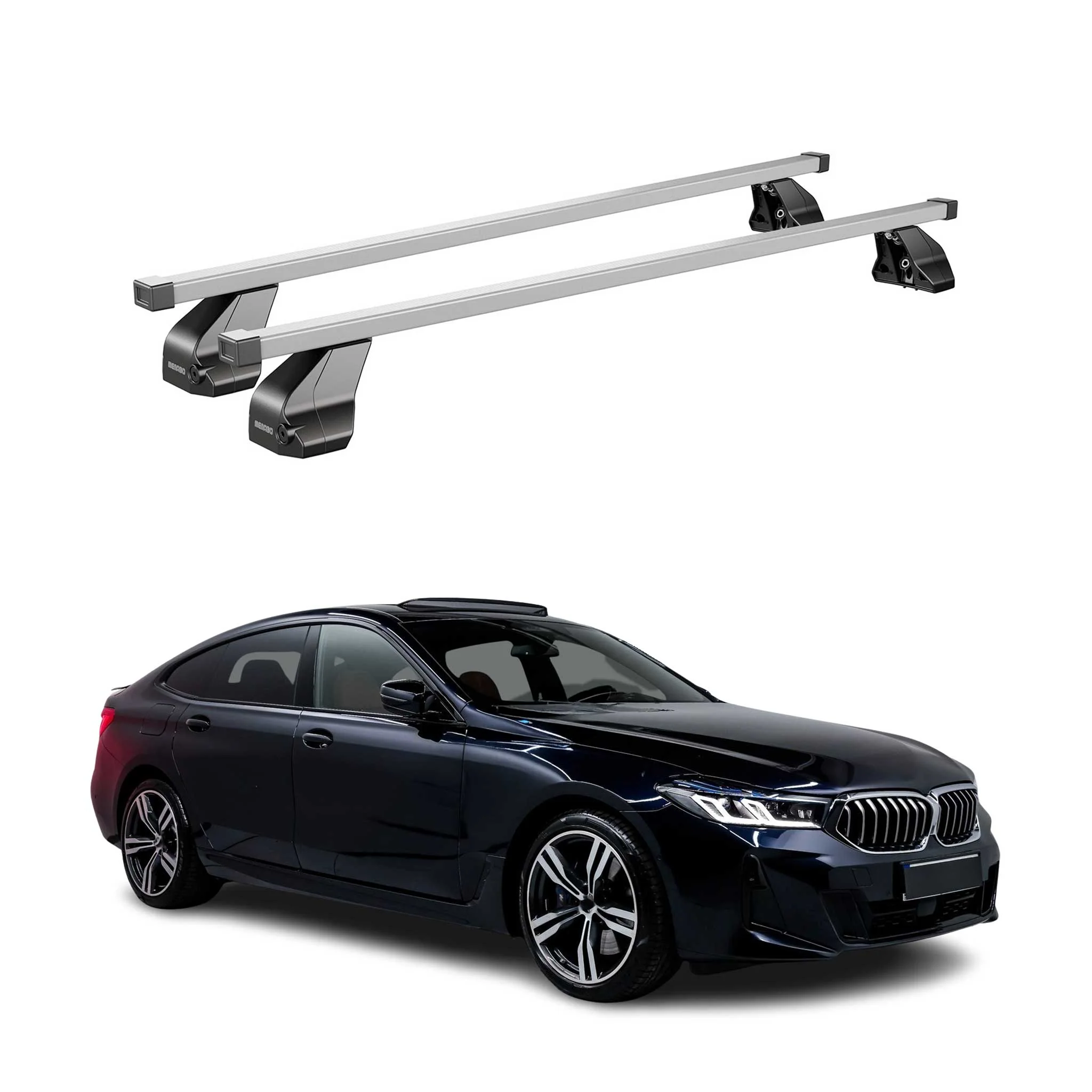 Menabo Dachträger für BMW 6er Gran Turismo G32 2017-2023 75kg Stahl Silber 2x