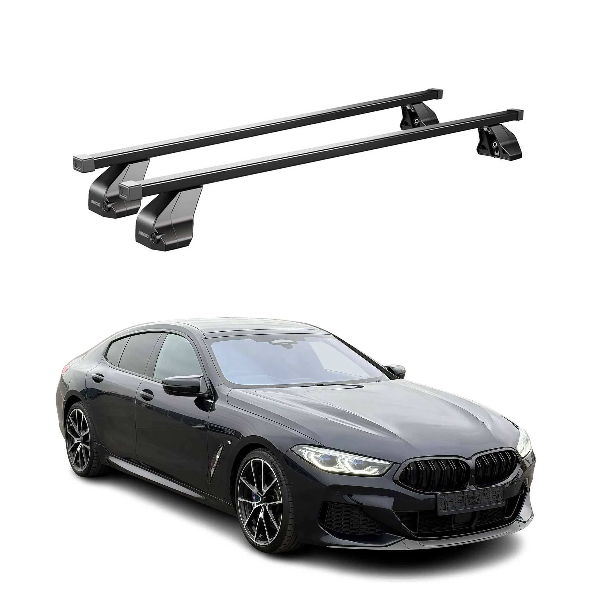Menabo Dachträger für BMW 8er Gran Coupe G16 / Coupe G15 2018-26 Schwarz Alu 2x