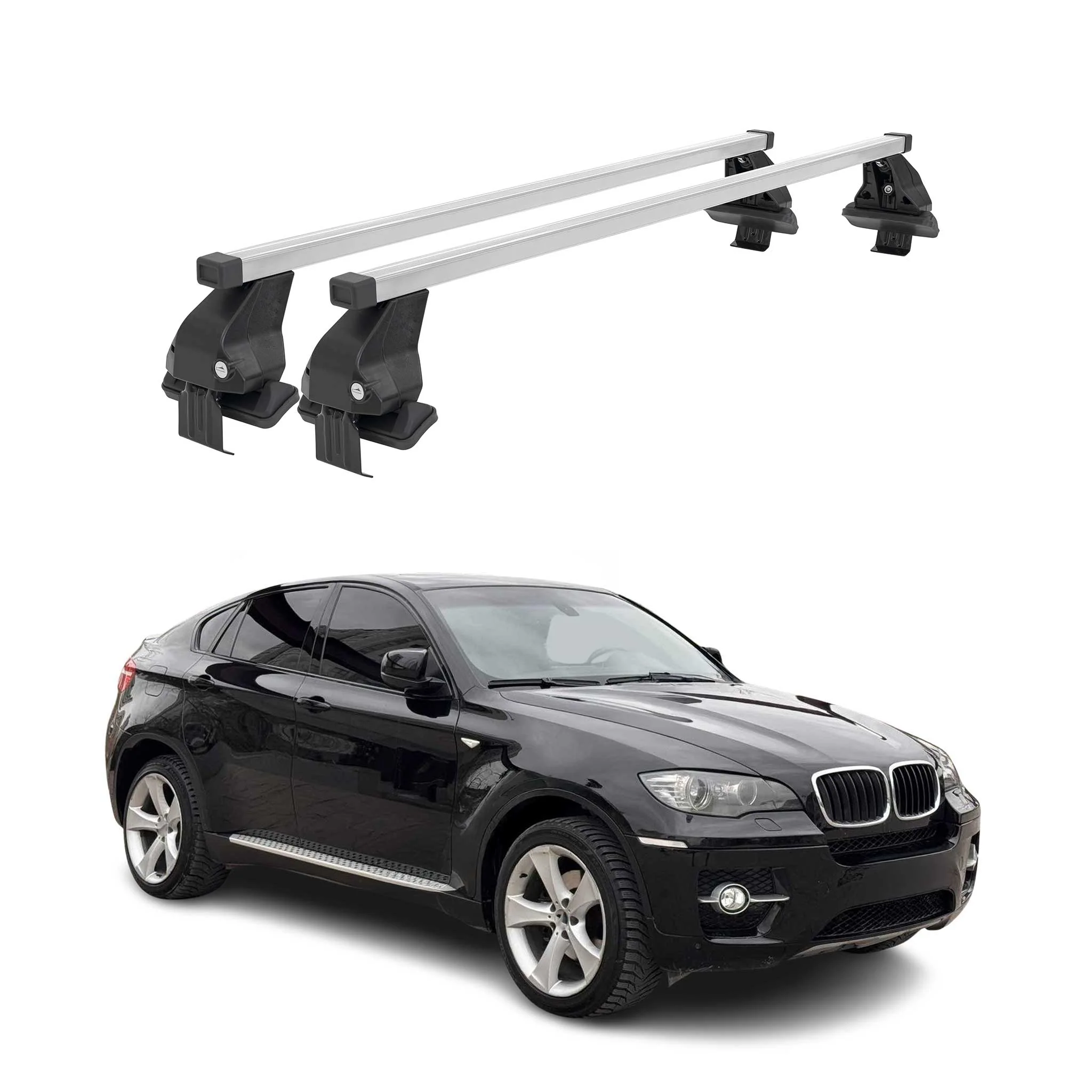 Menabo Dachträger Grundtäger für BMW X6 E71 E72 2007-2014 50kg Stahl Silber 2x