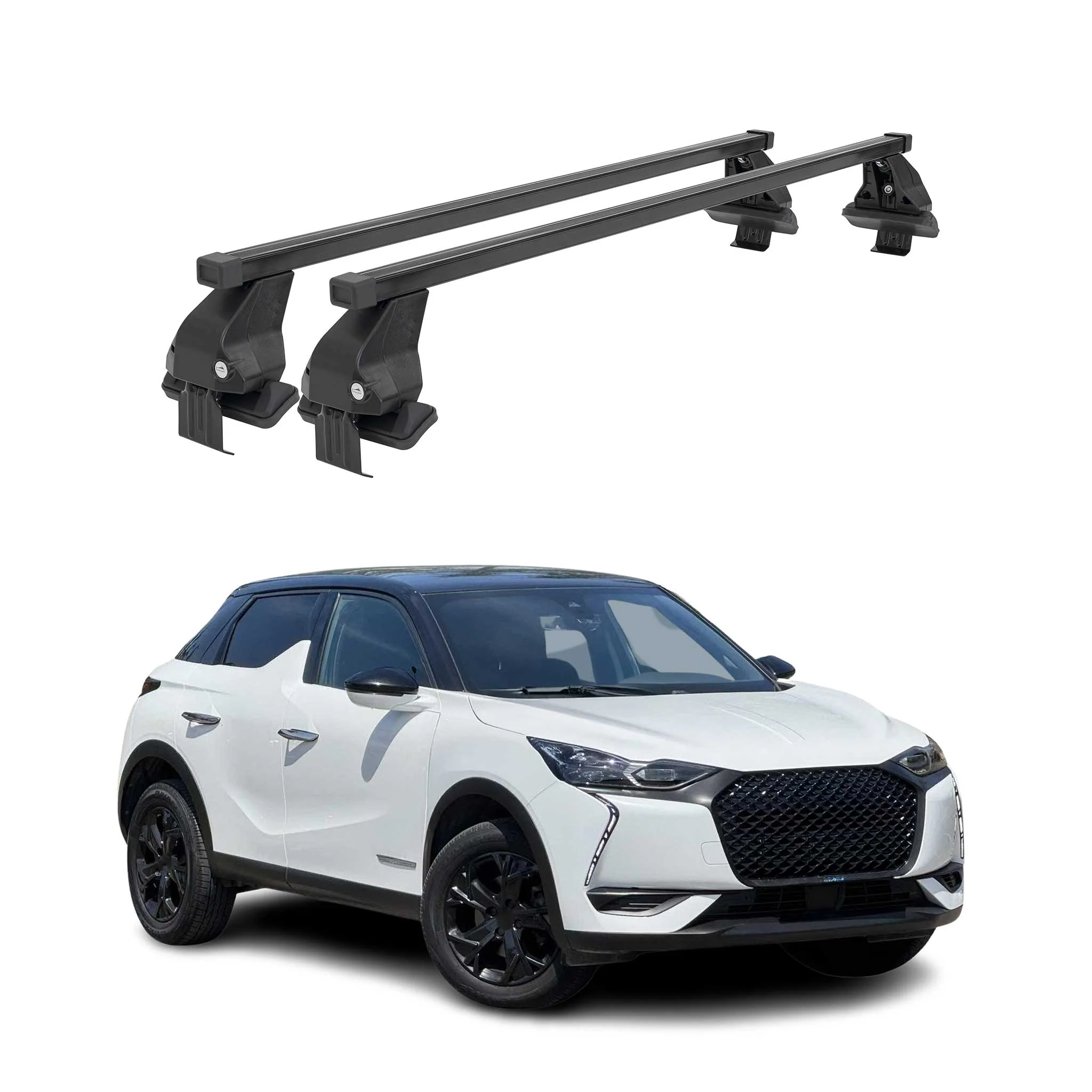 Menabo Dachträger Grundtäger für DS3 Crossback 2018-2026 50kg Stahl Schwarz 2x