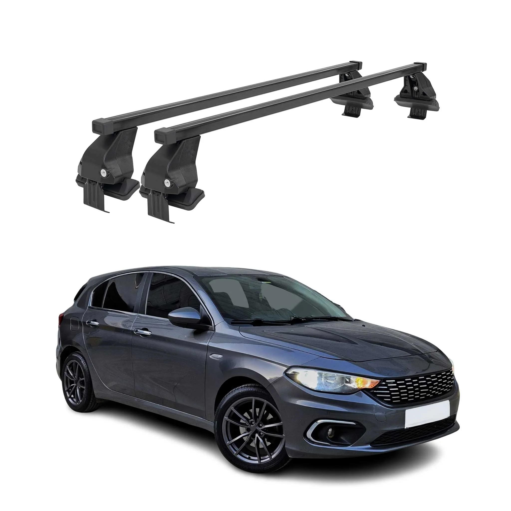 Menabo Dachträger Grundtäger für Fiat Tipo Schrägheck 2015-2026 50kg Schwarz 2x