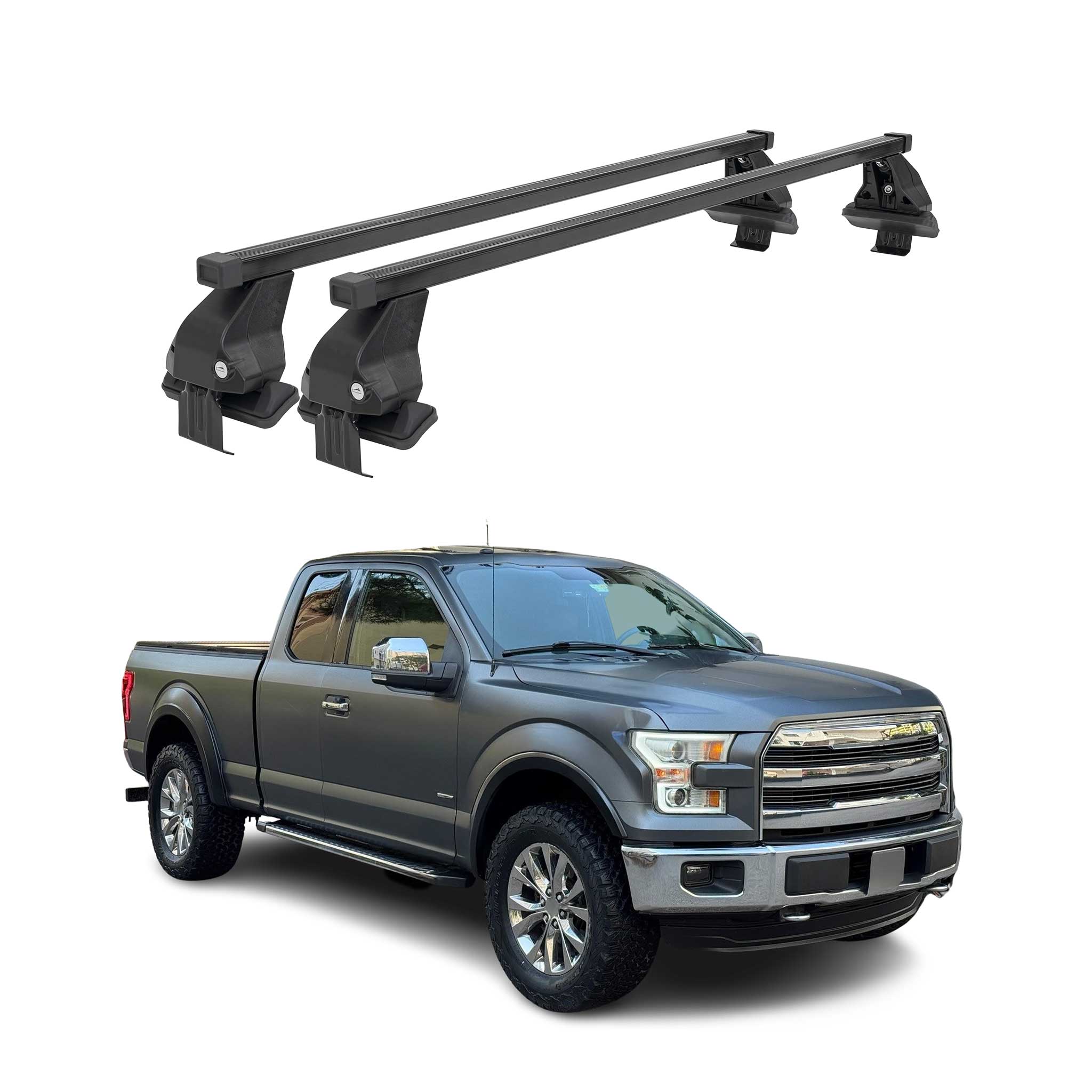 Menabo Dachträger Grundtäger für Ford F150 2015-2026 50kg Stahl Schwarz 2 tlg