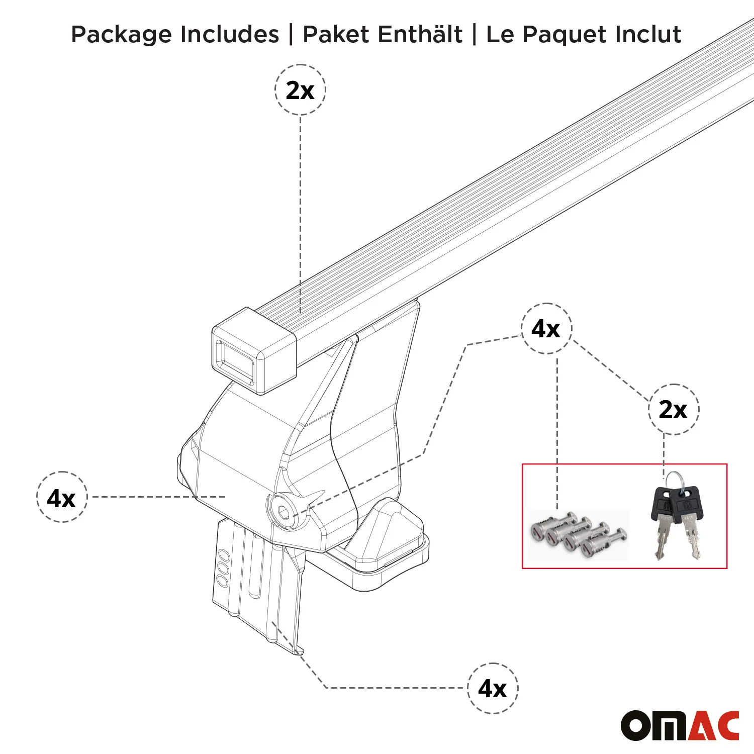 Menabo Dachträger Grundtäger für Ford Fiesta ST-Line 2018-2023 50kg Stahl Silber - Image 8