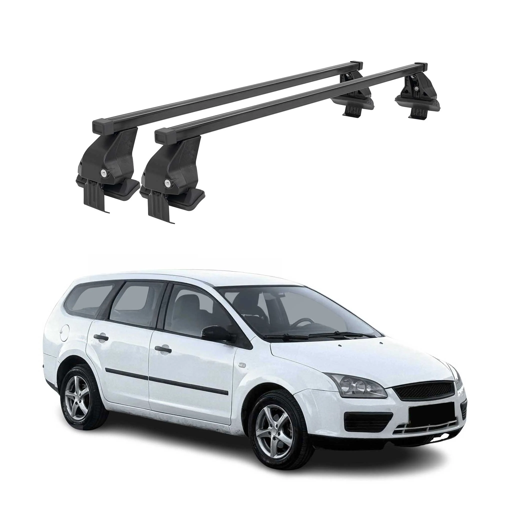 Menabo Dachträger Grundtäger für Ford Focus Kombi 2004-2011 50kg Stahl Schwarz