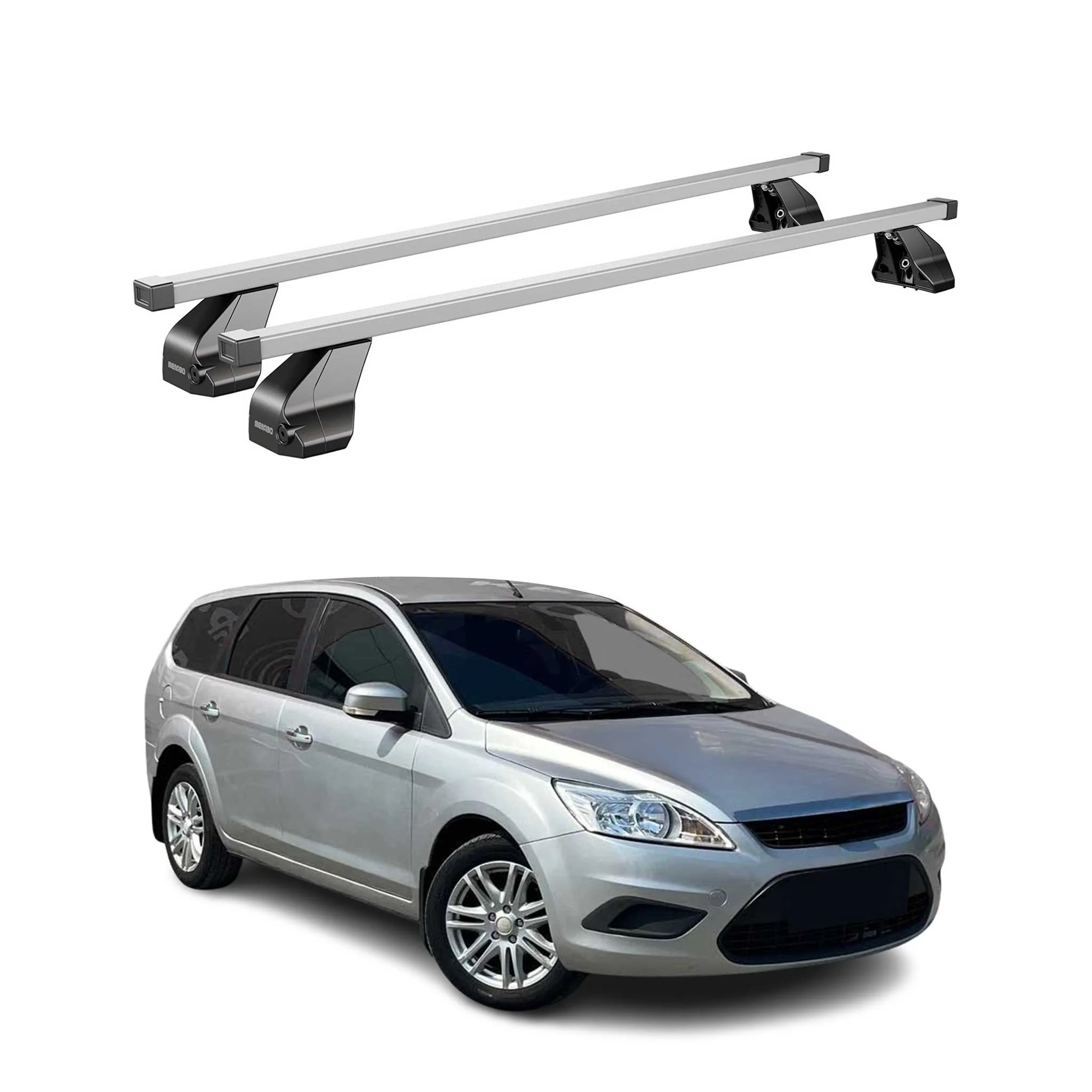 Menabo Dachträger Grundtäger für Ford Focus Turnier 2004-2011 75kg Stahl Grau 2x