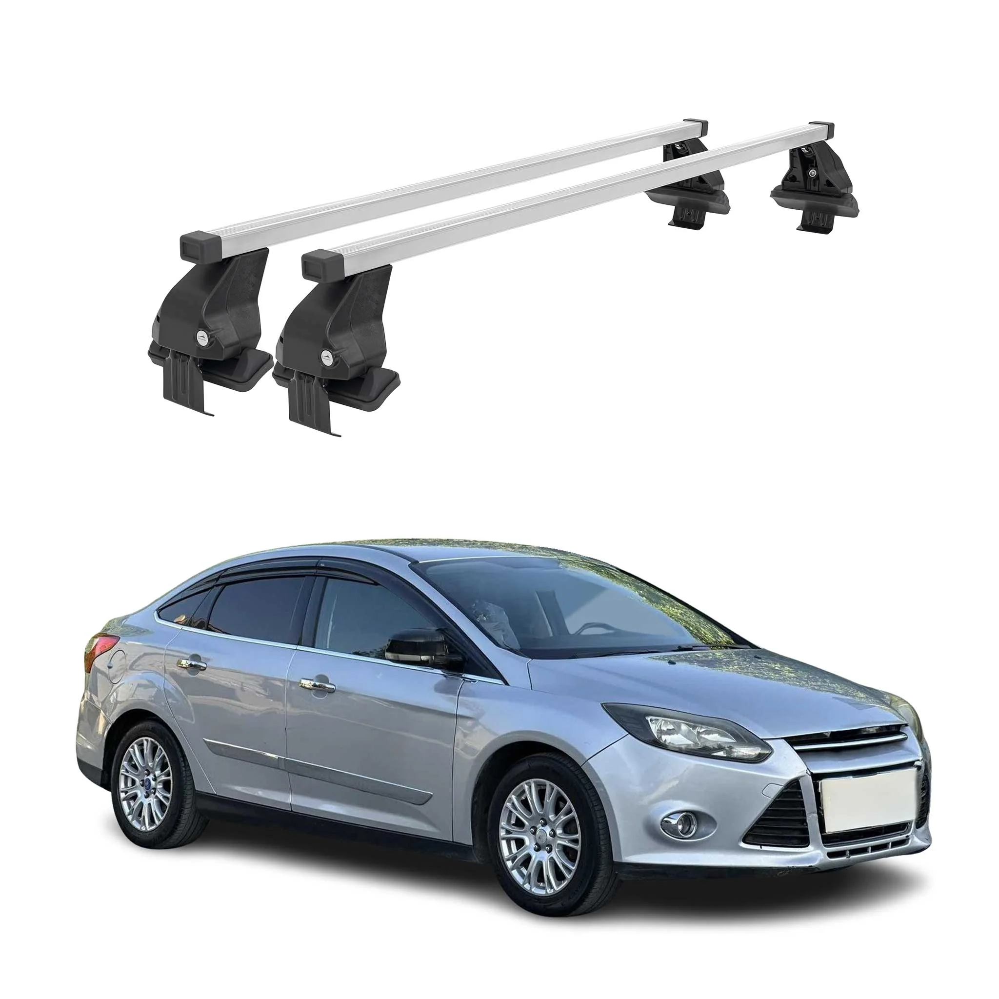 Menabo Dachträger Grundtäger für Ford Focus 2011-2018 50kg Stahl Silber 2 tlg