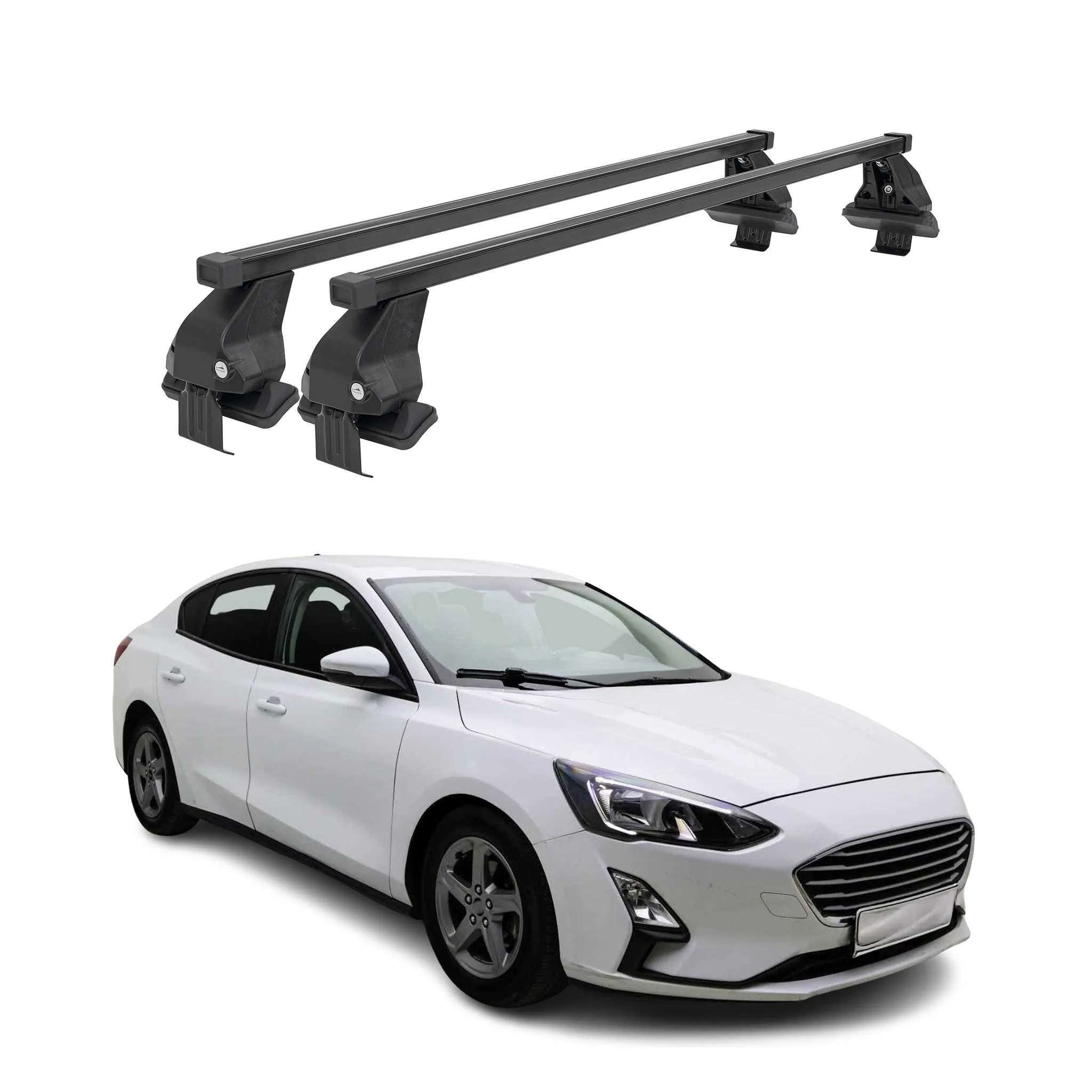 Menabo Dachträger Grundtäger für Ford Focus 2018-2025 50kg Stahl Schwarz 2 tlg