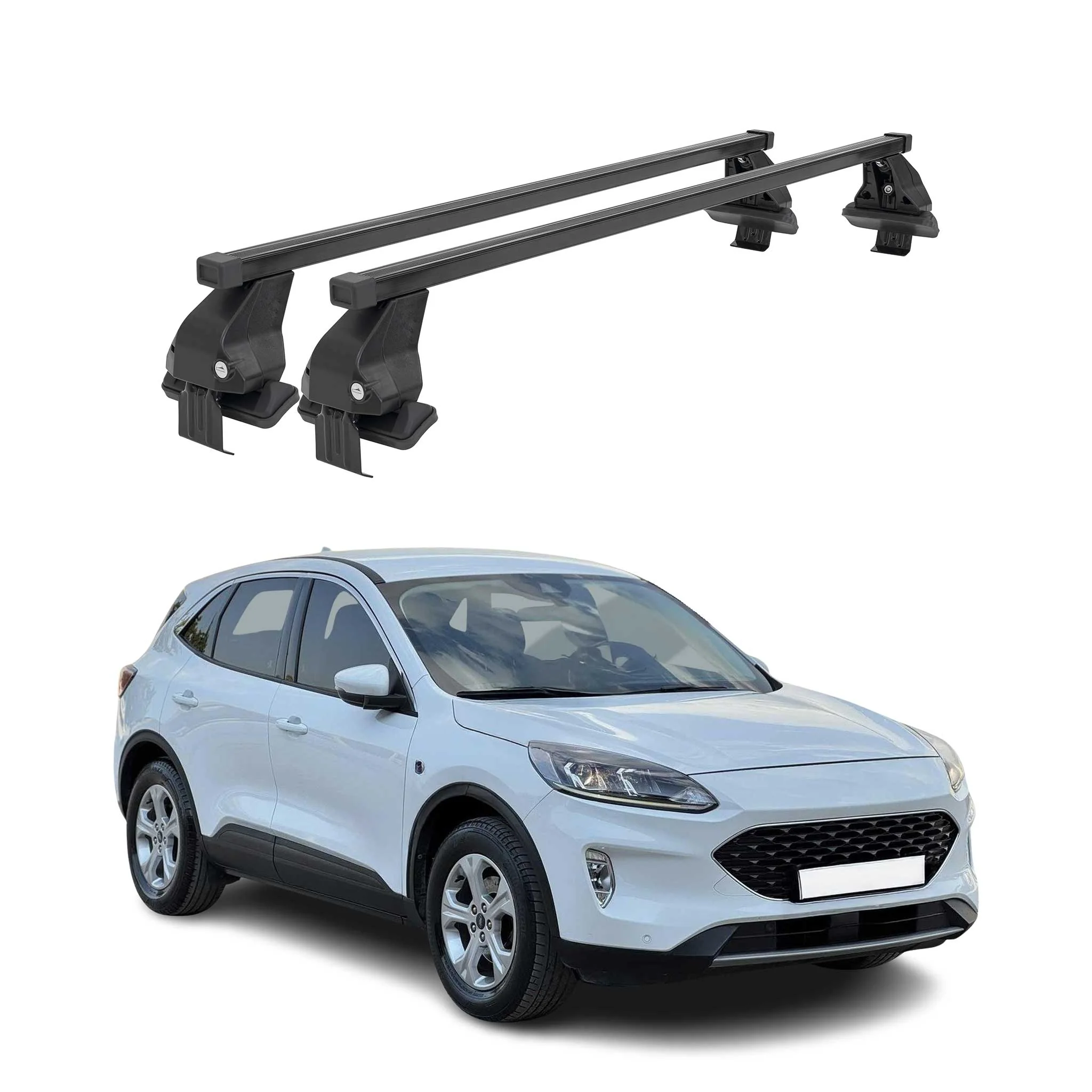 Menabo Dachträger Grundtäger für Ford Kuga III 2019-2026 50kg Stahl Schwarz 2x