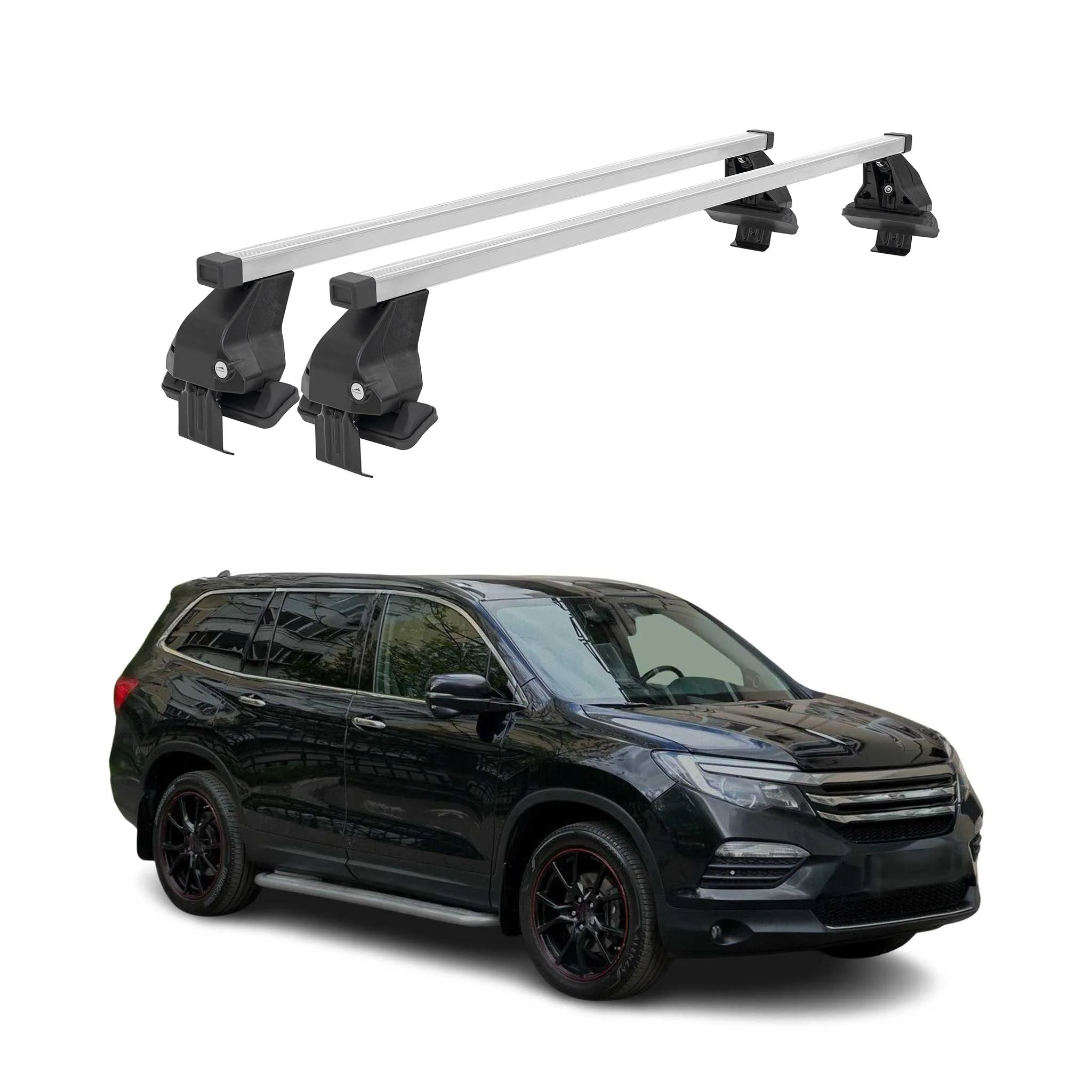 Menabo Dachträger Grundtäger für Honda Pilot 2015-2022 50kg Stahl Silber 2 tlg